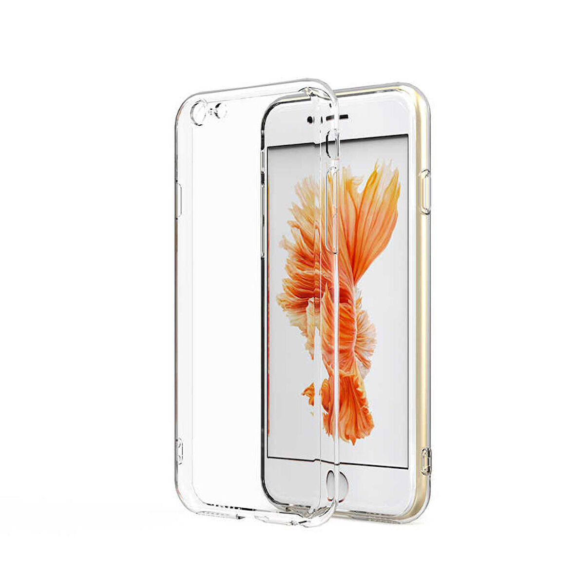 iPhone 6 Uyumlu Zore Kamera Korumalı Süper Silikon Kapak-Renksiz