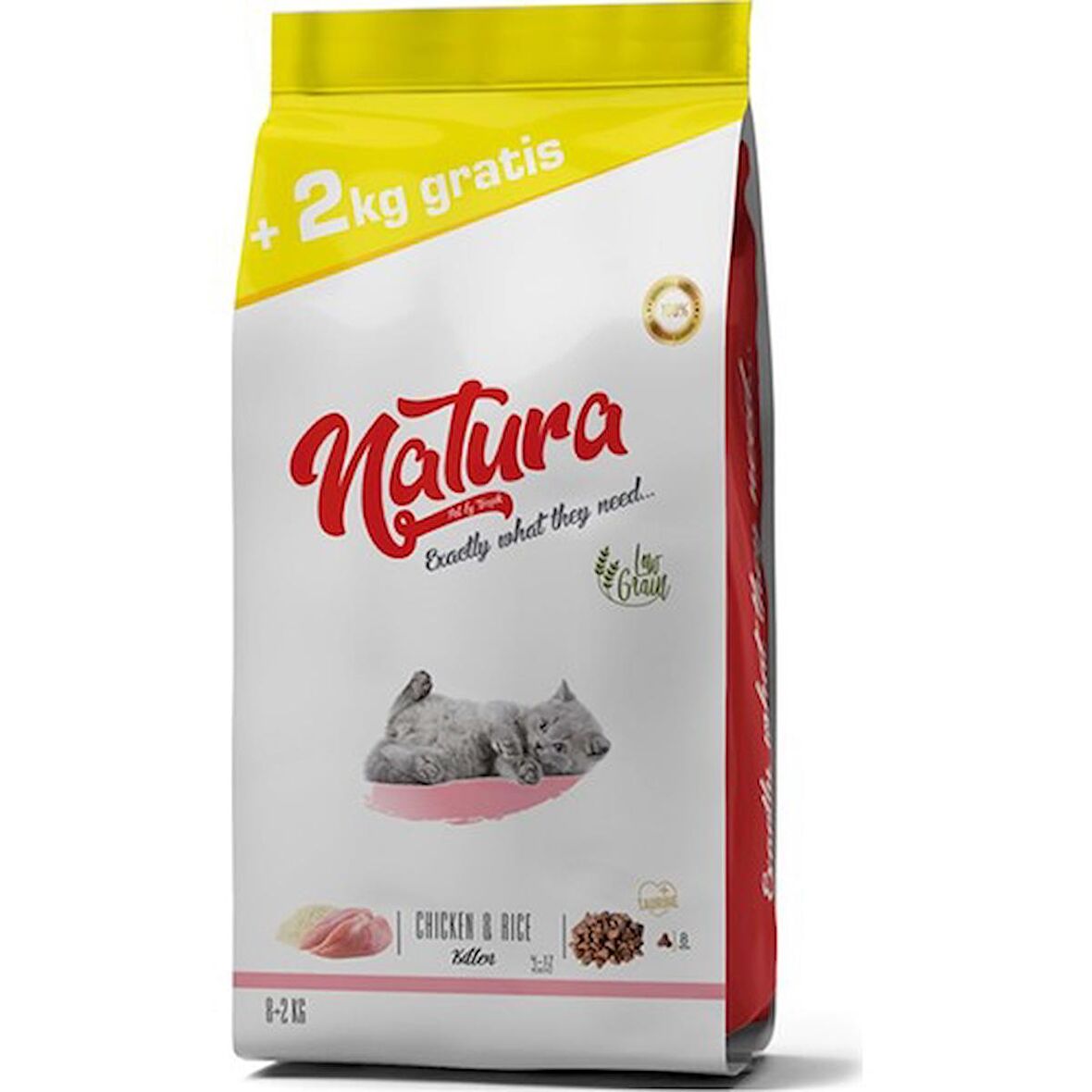 Natura Düşük Tahıllı Yavru Kedi Başlangıç Maması Tavuk & Pirinç 8+2 kg