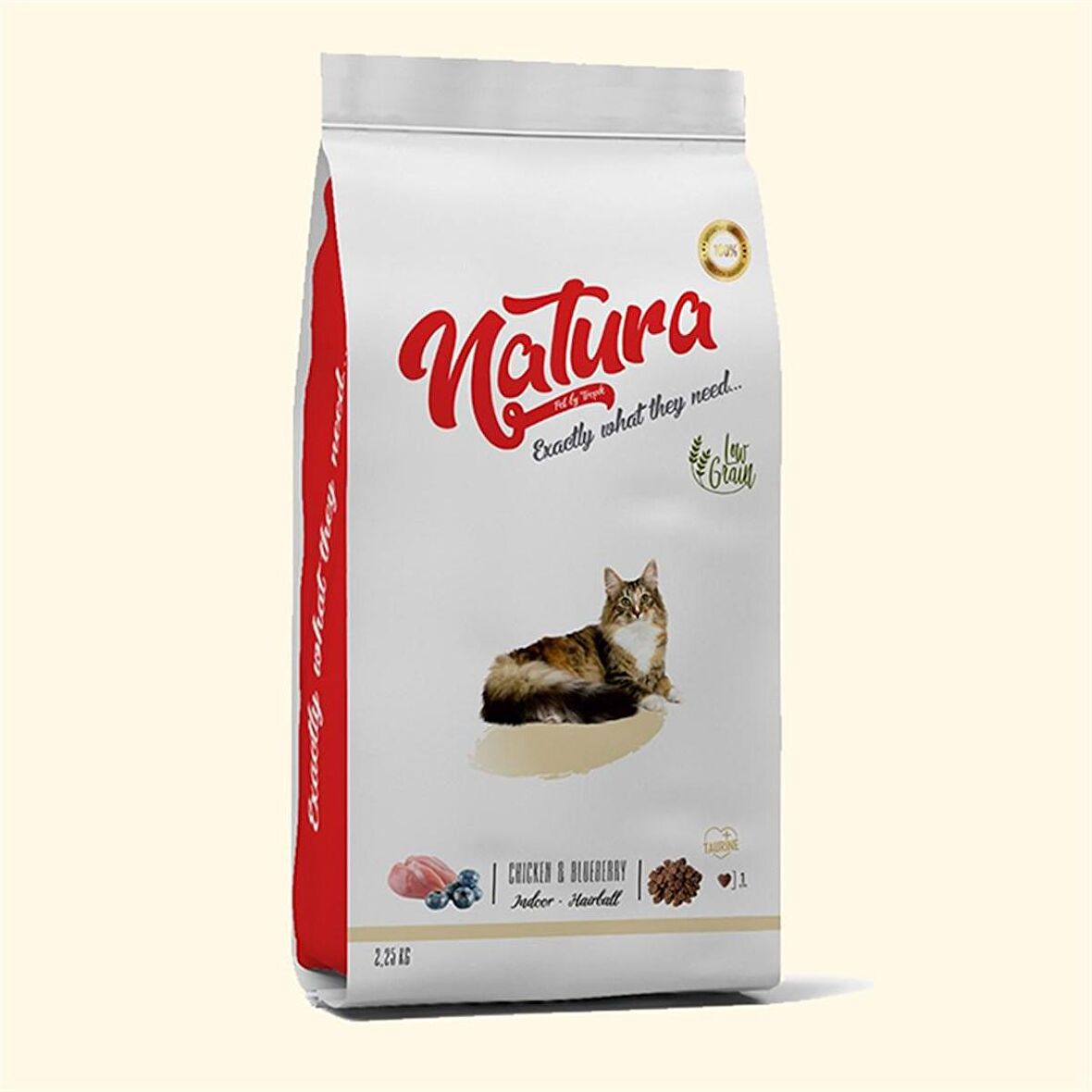 Natura Düşük Tahıllı Tavuk&YabanMersini Evde Yaşayan Kedi Maması 2,25Kg