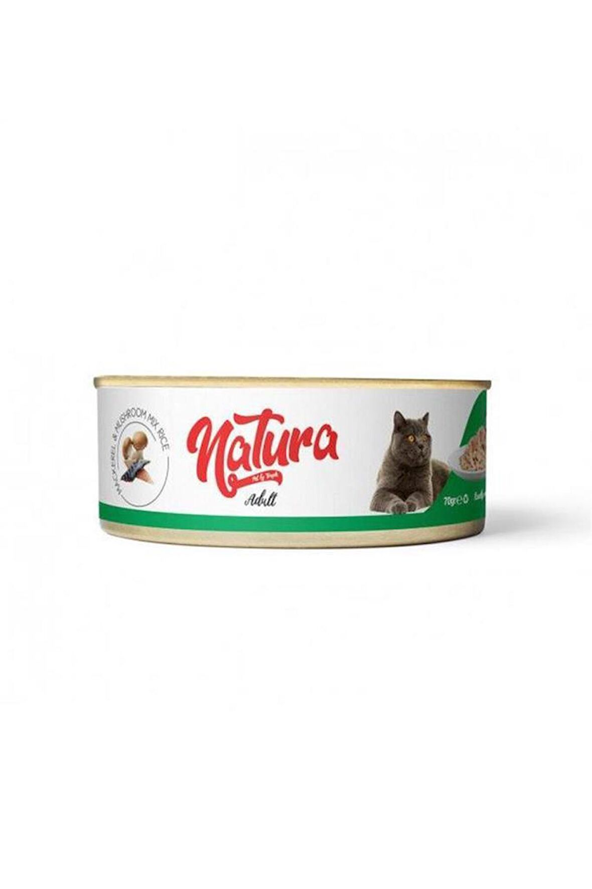 Natura Adult Tahılsız Uskumru ve Mantarlı Yetişkin Kedi Konservesi 70 gr