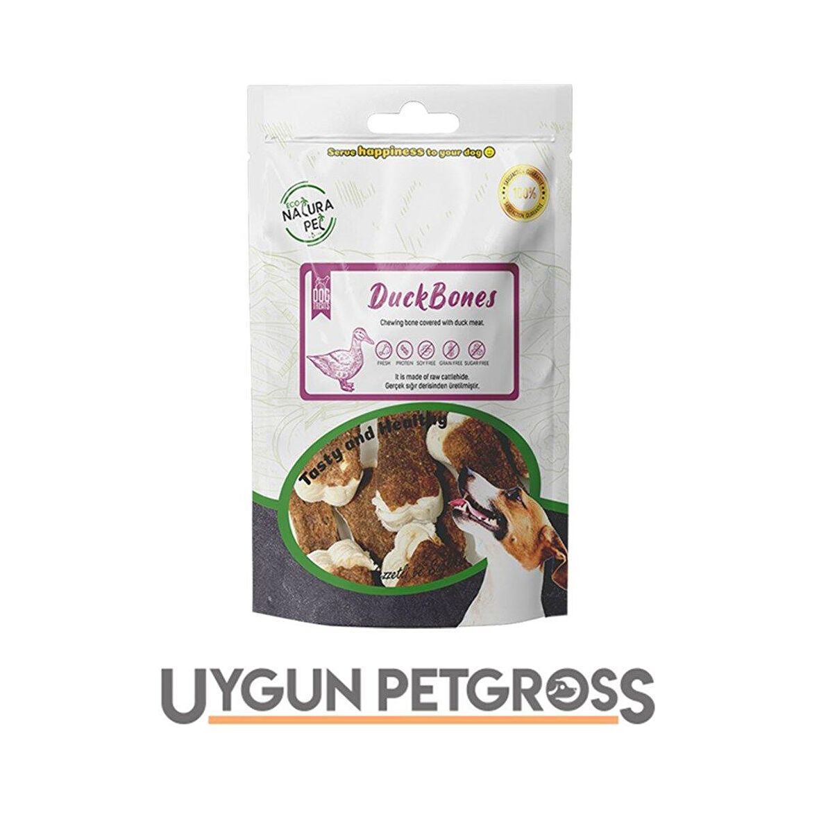 Eco Natura Pet Duck Bones Ördek Eti Kaplı Pres Kemik Köpek Ödülü 105Gr