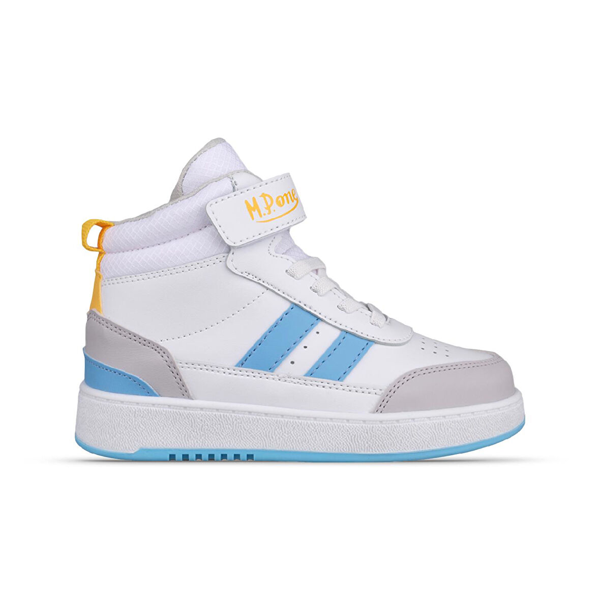 Büyük Erkek Çocuk Sneaker Bot - Beyaz-Mavi, Bilek Boy