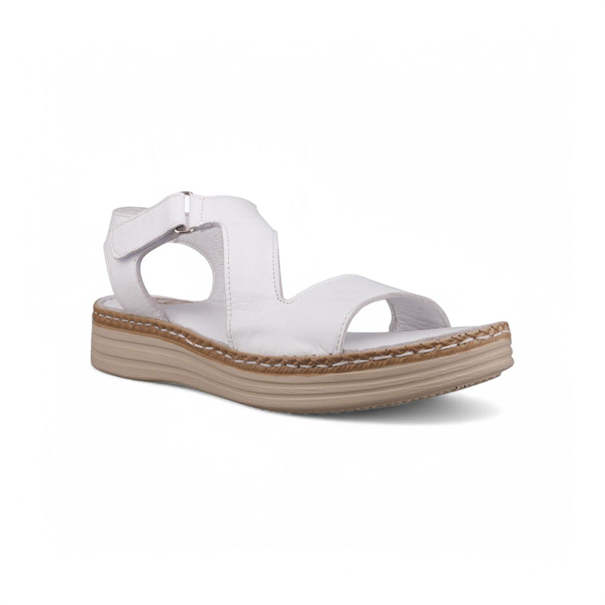 Kadın Günlük Sandalet - Beyaz, Deri