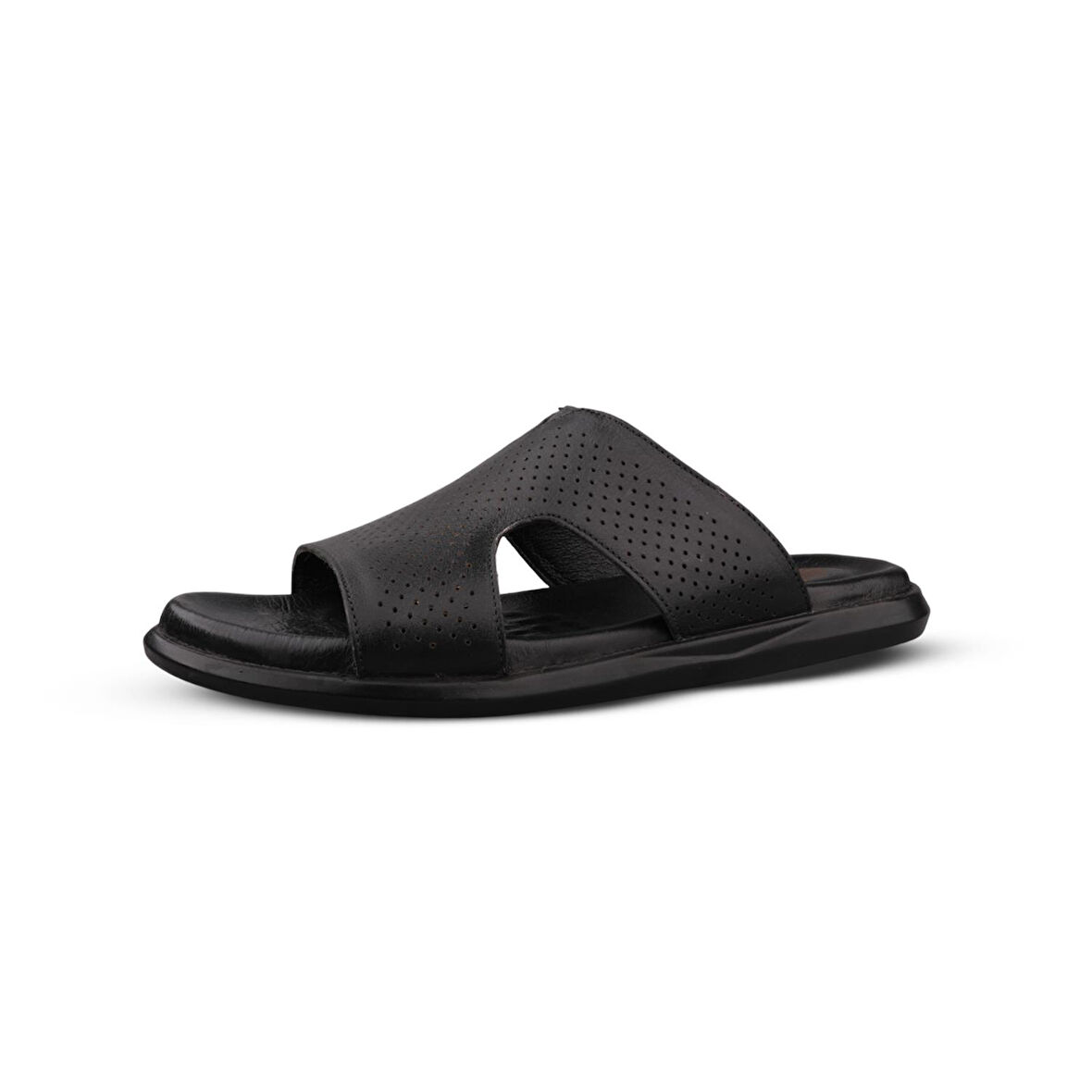 Erkek Günlük Terlik - Siyah, Deri