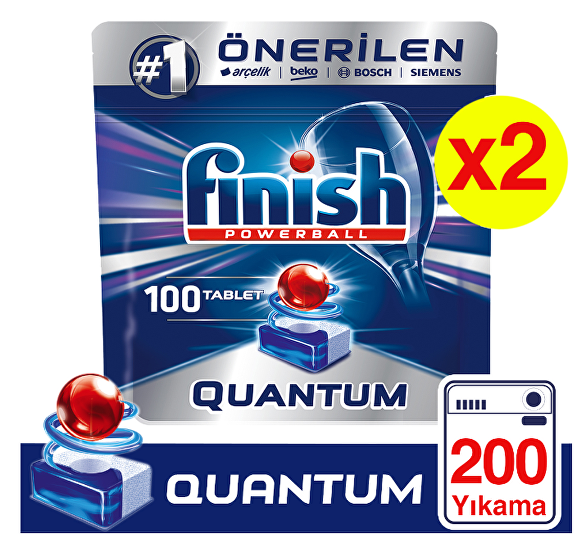 Finish Quantum 100 Yıkama Tablet Bulaşık Makinesi Deterjanı 2x50 Adet 