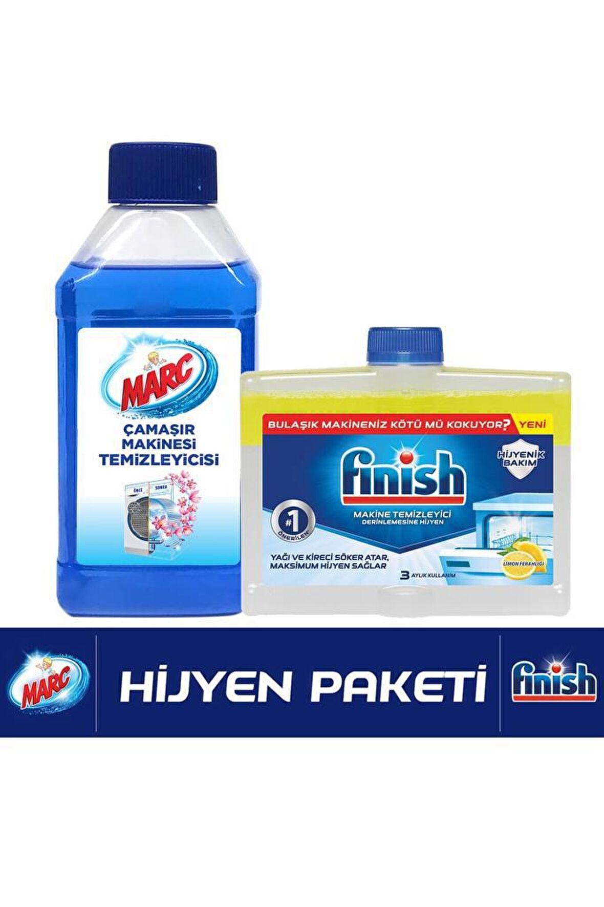 Finish Makine Temizleyici Limon 250 Ml + Marc Makine Temizleyici 250 Ml