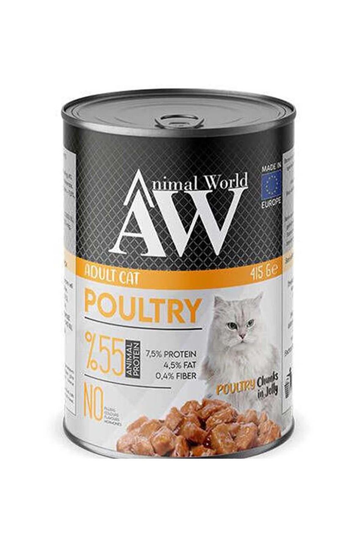 Animal World Tavuklu Yetişkin Kedi Konserve Maması 415 Gr