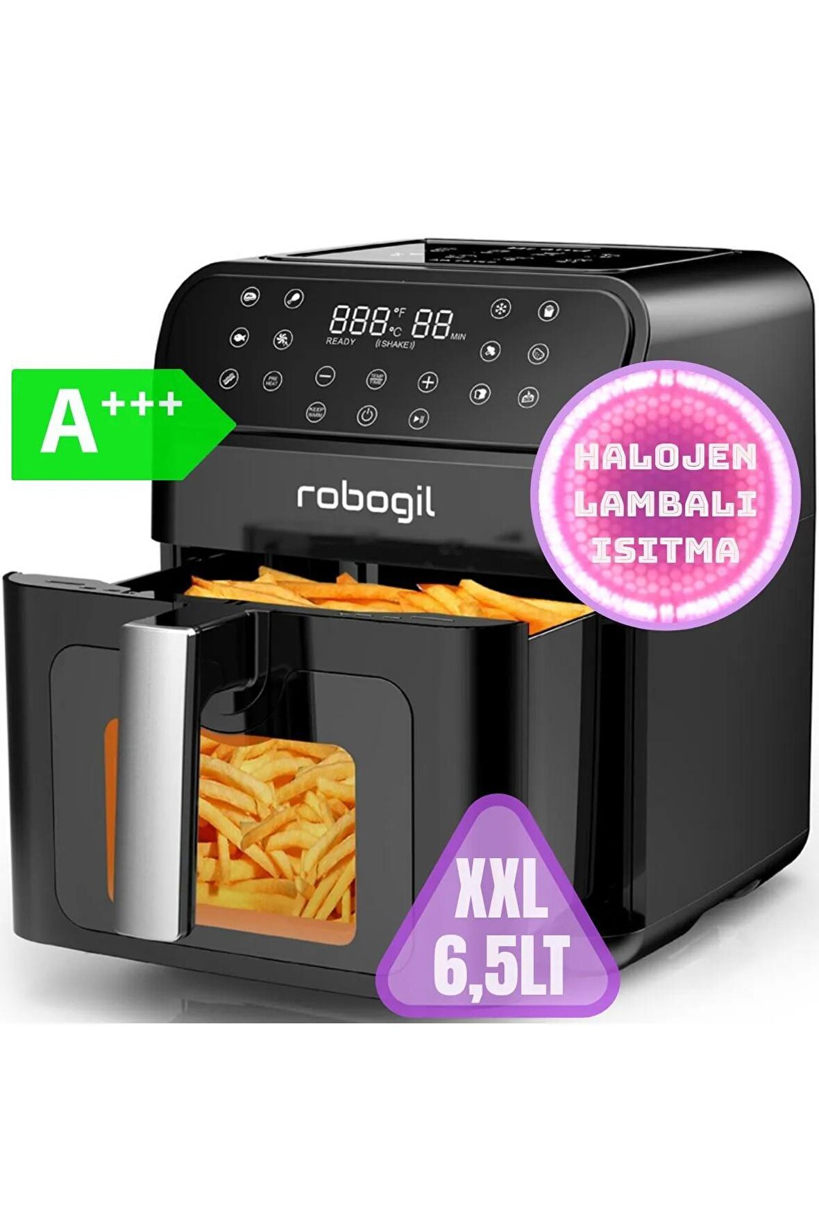 Robor Af-19d 6.5 lt Yağsız Airfryer Siyah