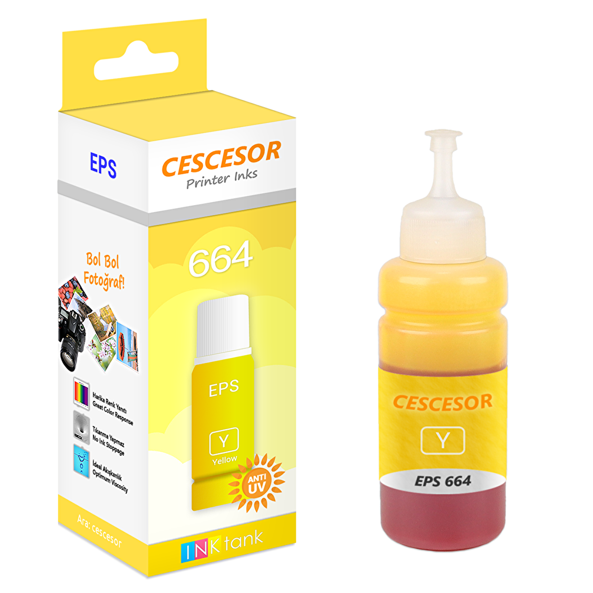 Epson 664 Sarı Muadil Mürekkep - 70 ml - CESCESOR