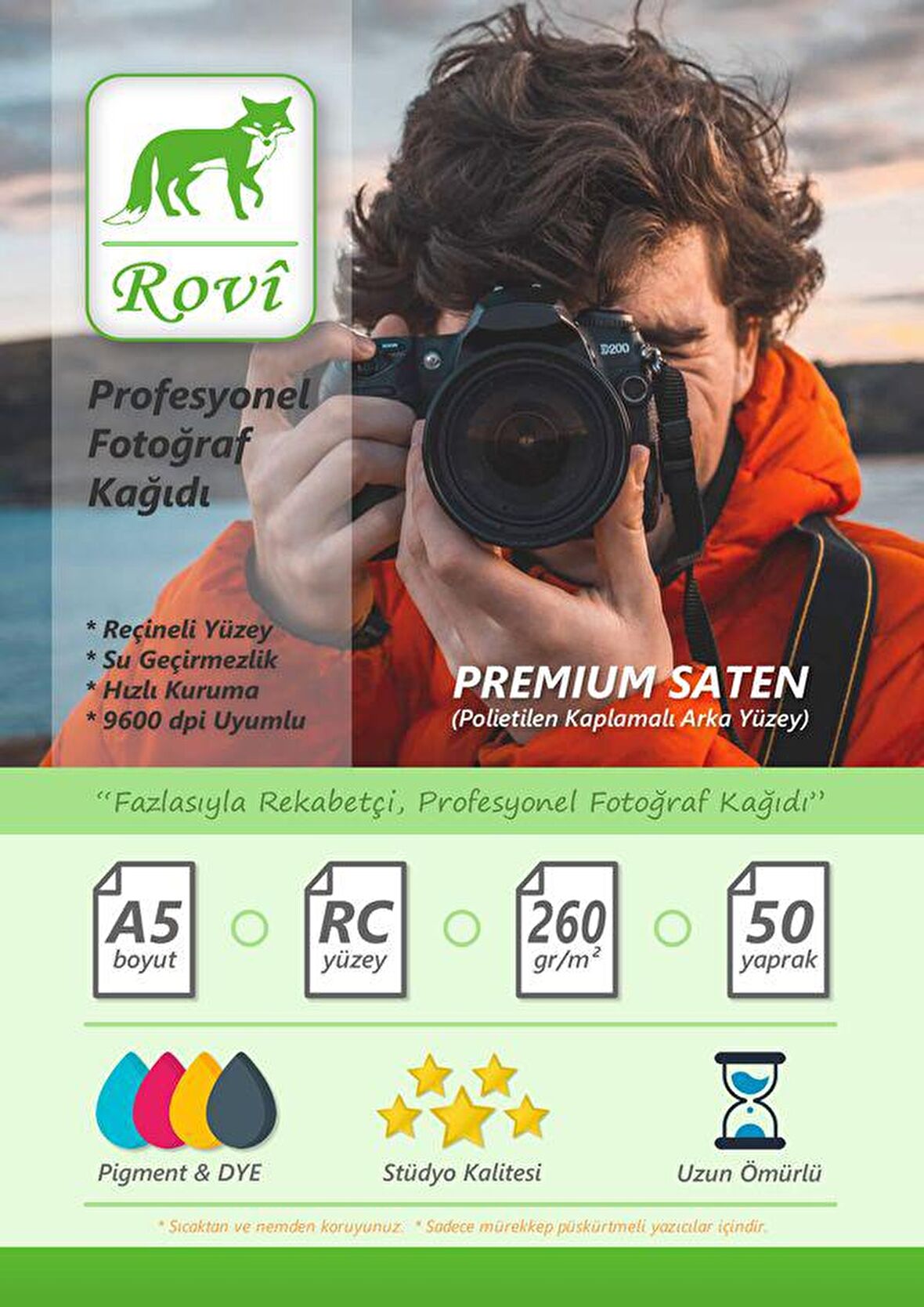 Rovi Rapunzel Satin Fotoğraf Kağıdı 260gsm 50yp A5