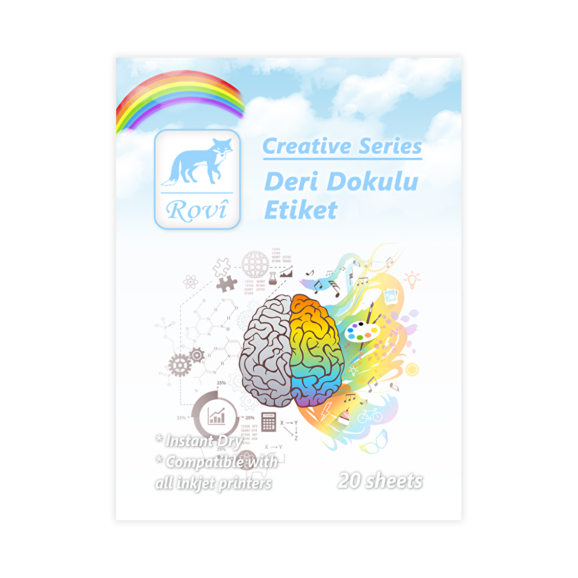 Rovi Creative Sanatsal Etiket - Deri Dokulu - 20 yp - A4