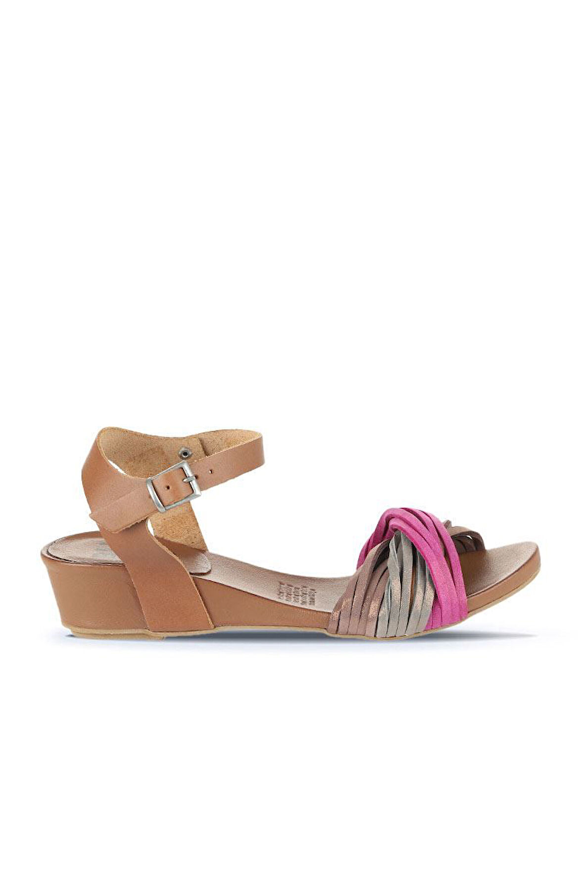 Bueno Shoes Multi Ms1 Deri Kadın Dolgu Topuklu Sandalet 01wl6800