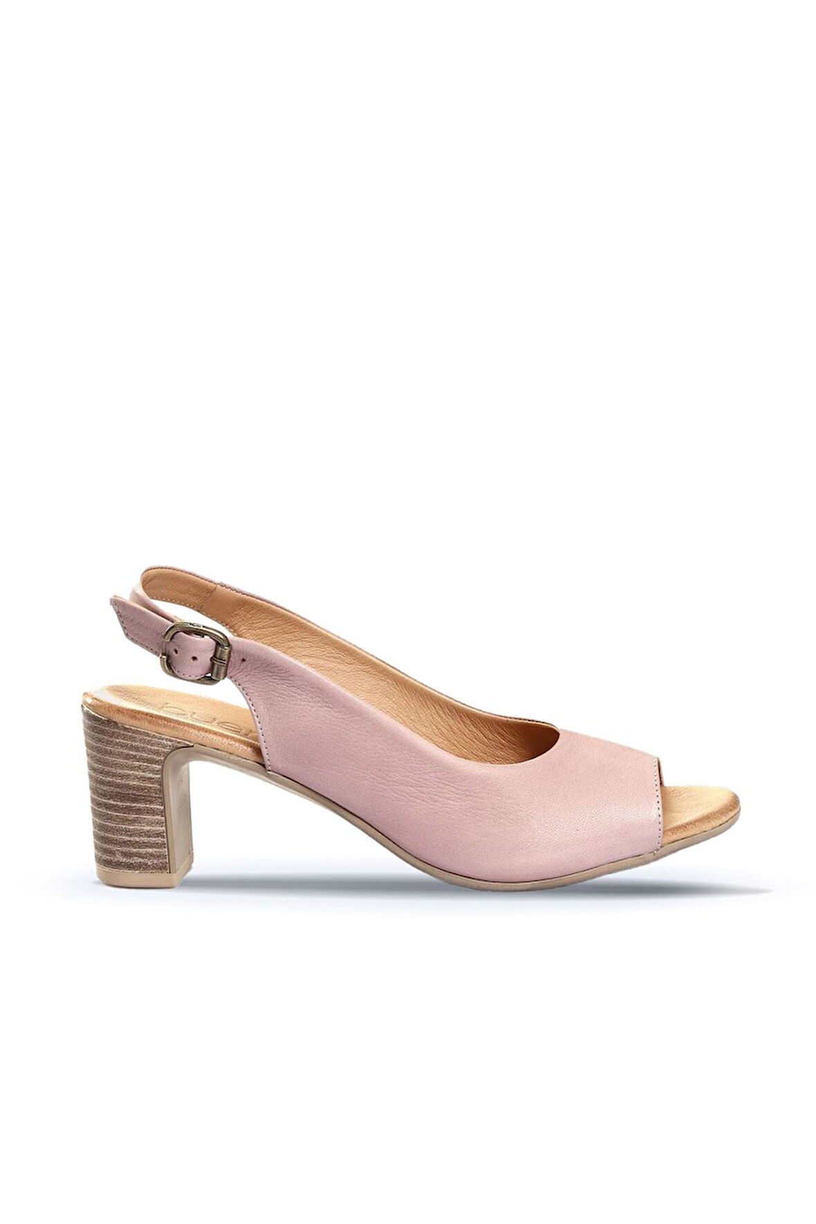 Bueno Shoes Gül Kurusu Deri Kadın Topuklu Sandalet 01wn1517