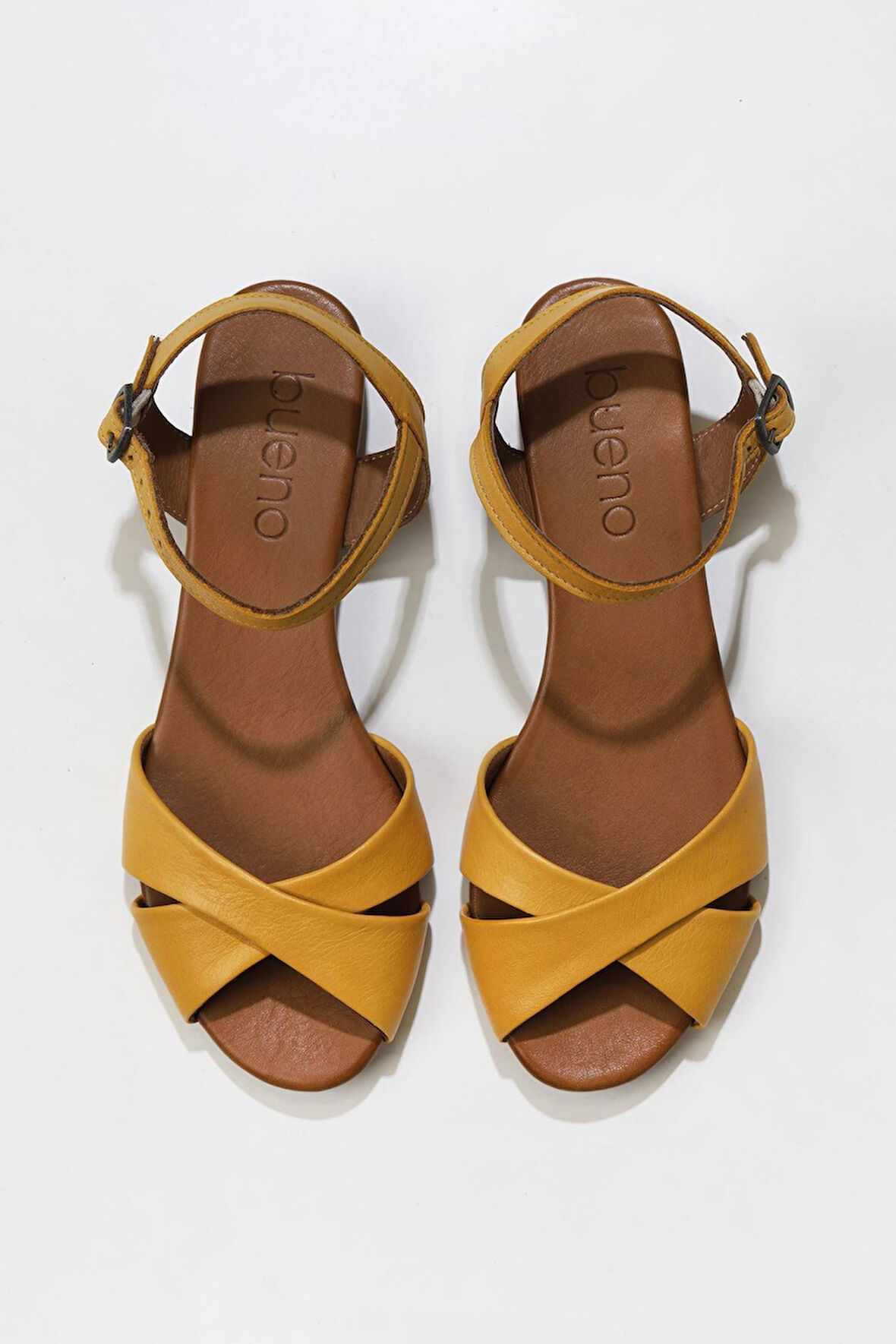 Bueno Shoes Sarı Deri Kadın Sandalet 01wn3808