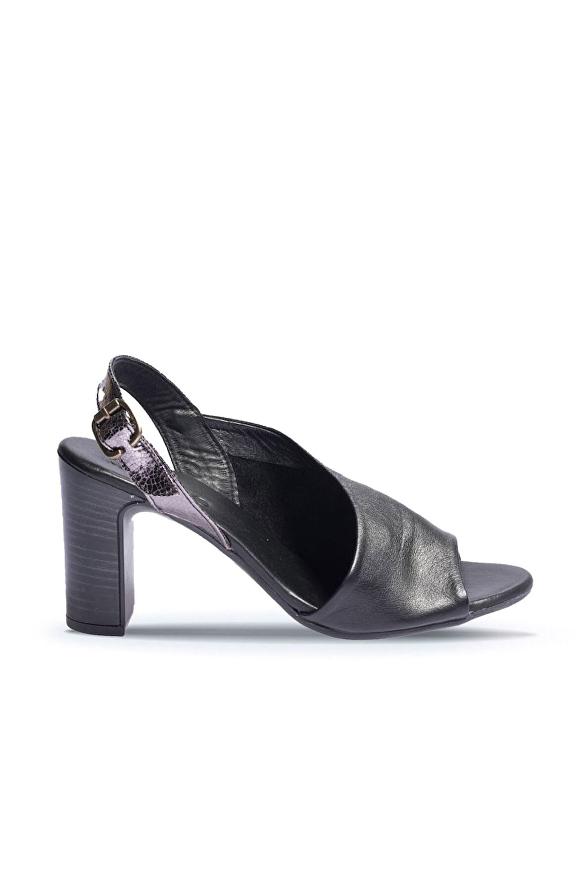 Bueno Shoes Siyah Deri Kadın Topuklu Sandalet 01wn4304