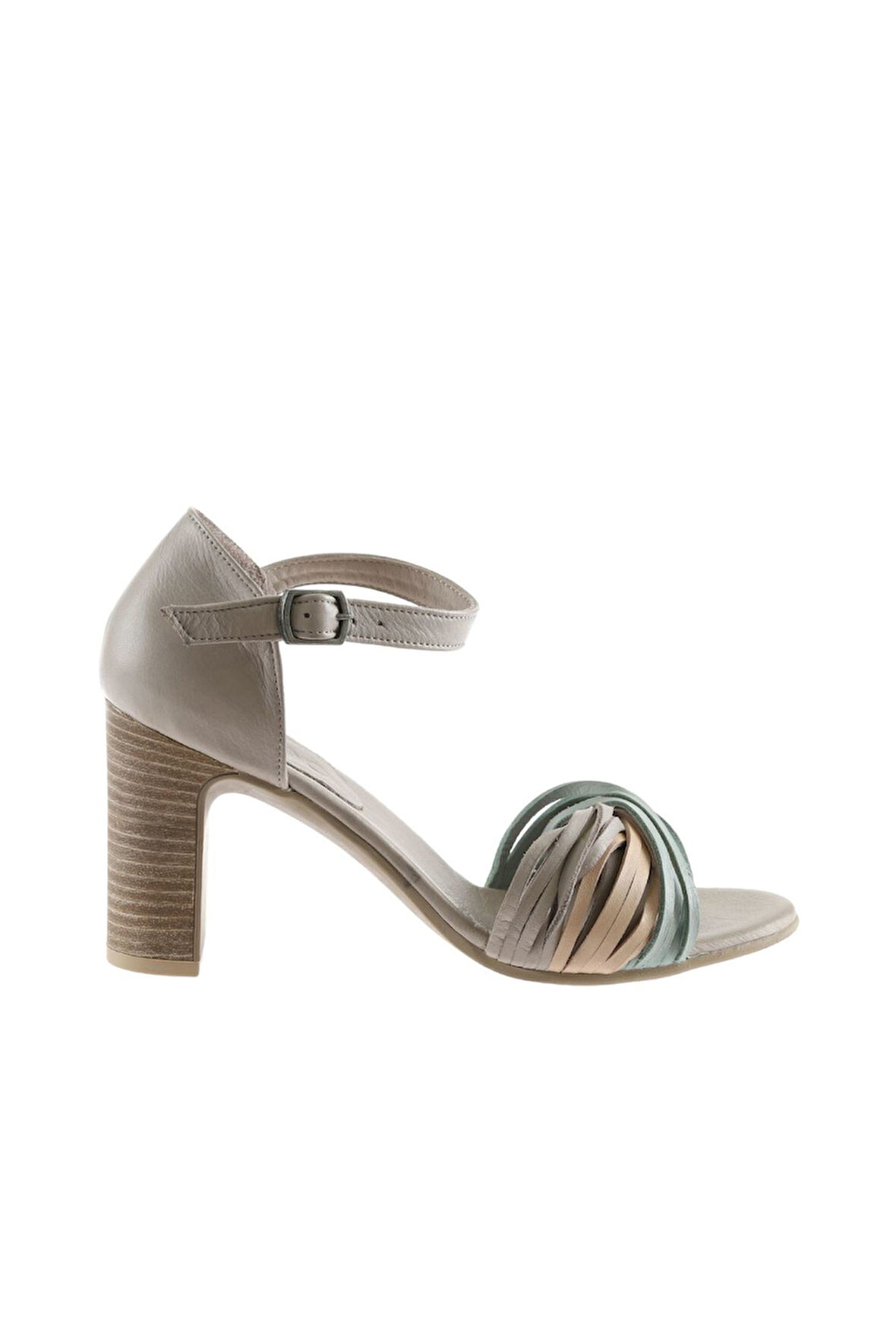 Bueno Shoes Mavi Multi Deri Kadın Topuklu Sandalet 01wn4319