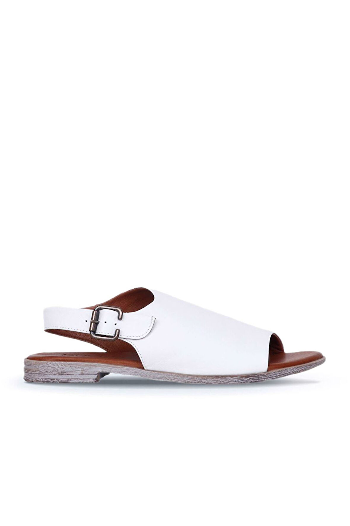 Bueno Shoes Beyaz Deri Kadın Sandalet 01wn5000