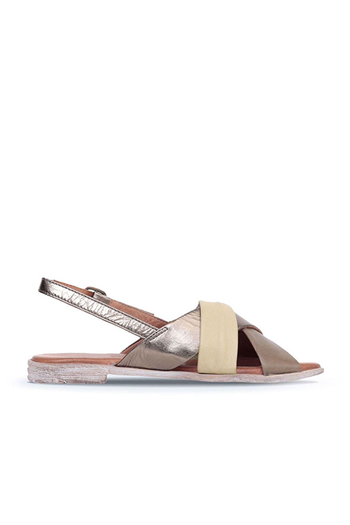 Bueno Shoes Haki Multi Deri Kadın Düz Sandalet 01wn5010