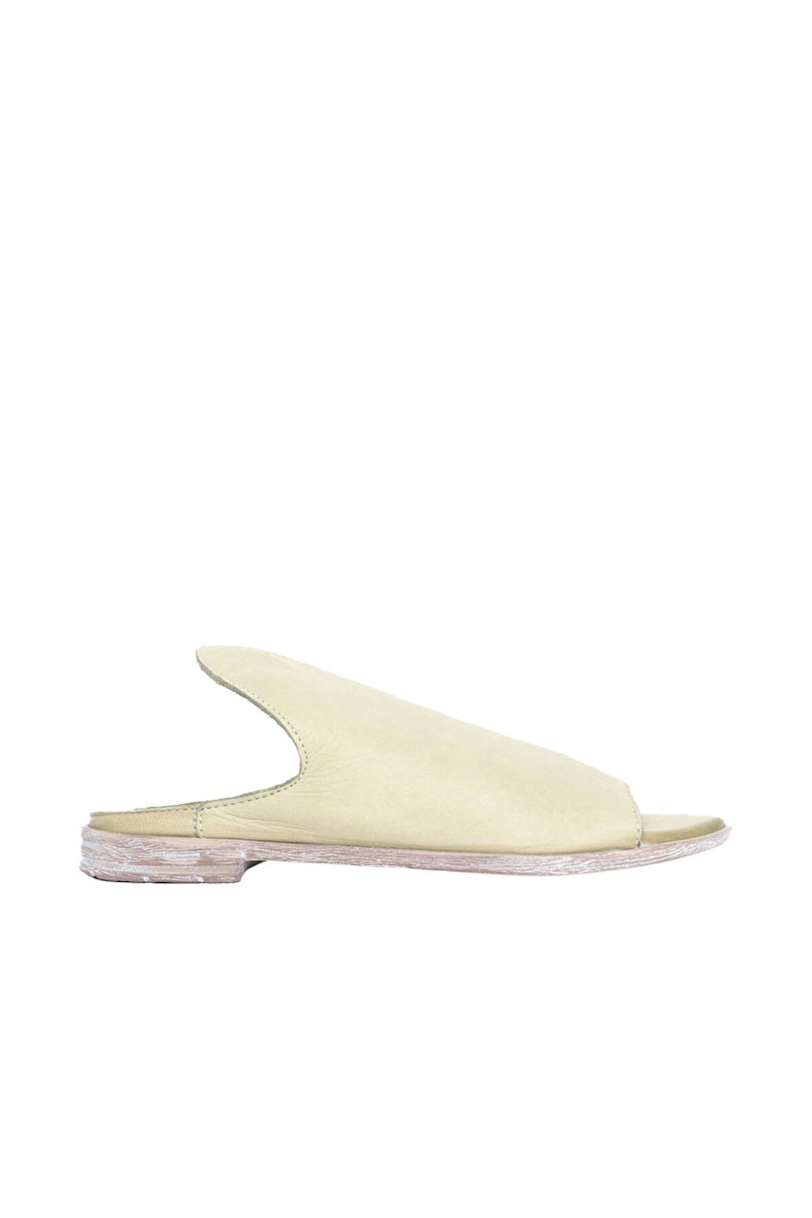 Bueno Shoes Haki Deri Kadın Düz Terlik 01wn5019