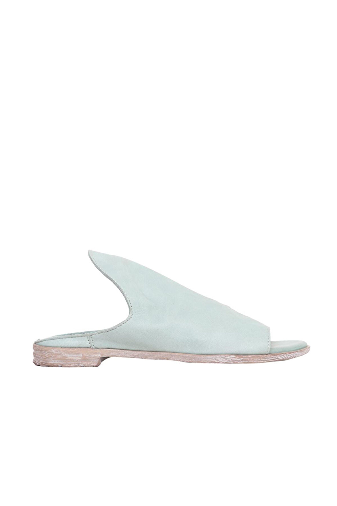 Bueno Shoes Mavi Deri Kadın Düz Terlik 01wn5019