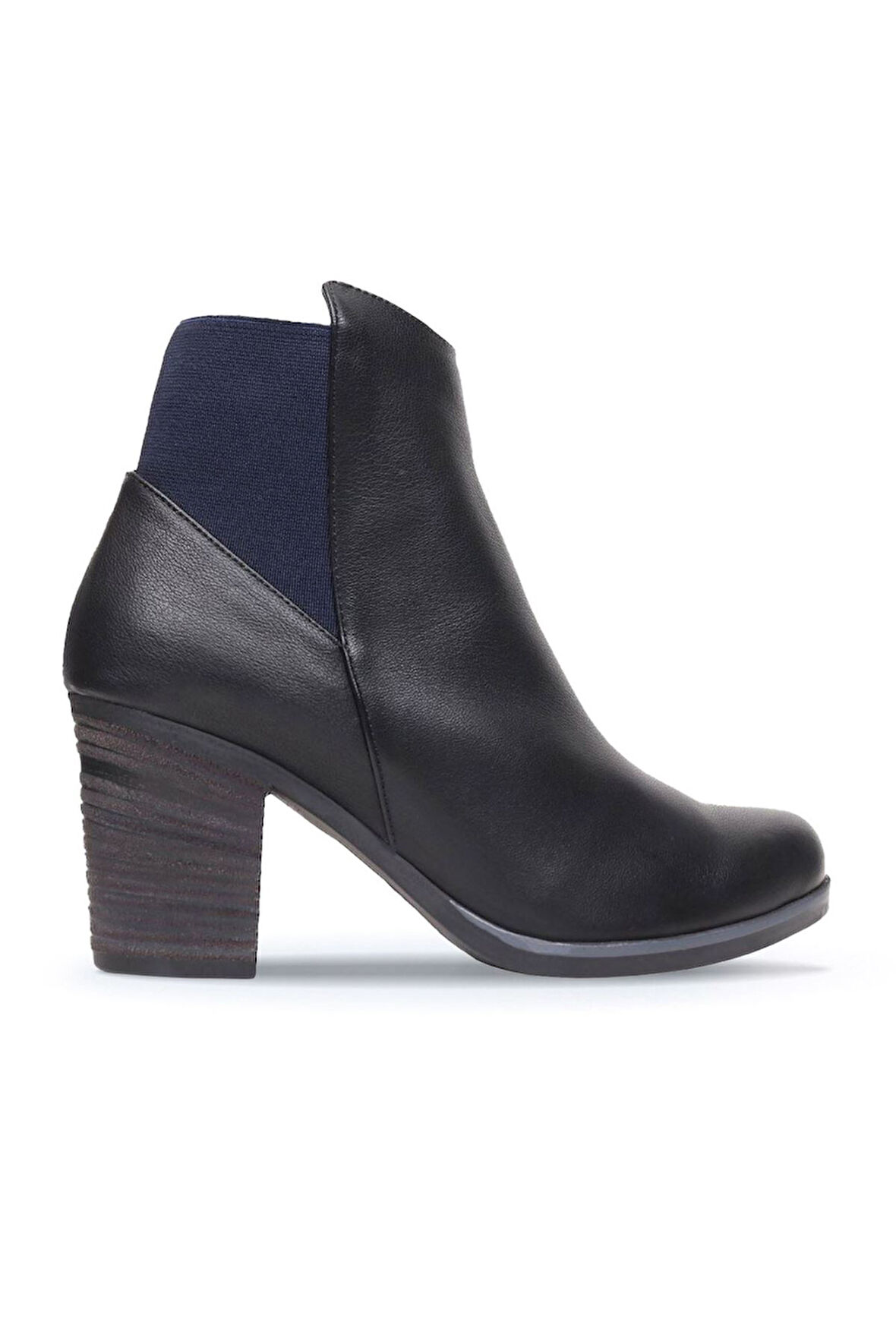 Bueno Shoes Lacivert Deri Kadın Topuklu Bot 01wp1500
