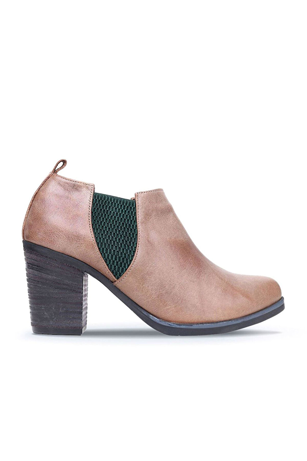 Bueno Shoes Yeşil Deri Kadın Topuklu Bot 01wp1506