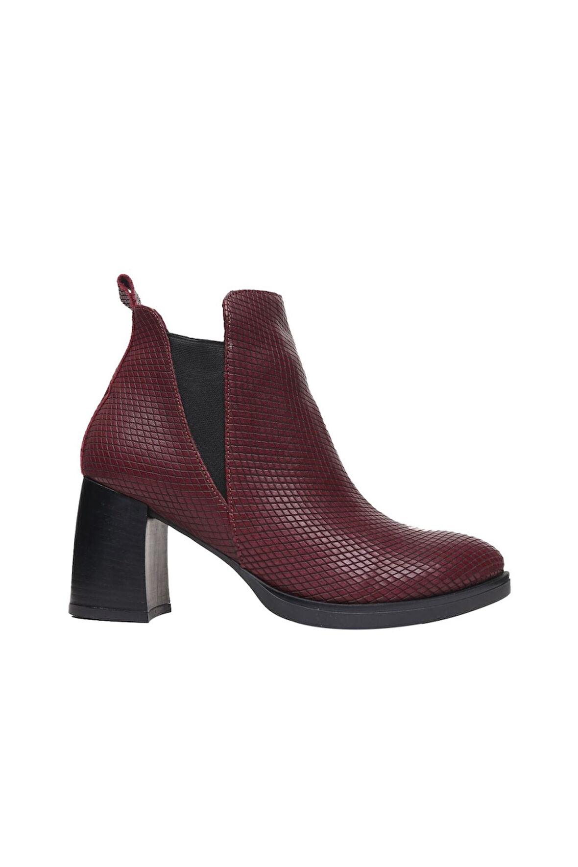 Bueno Shoes Bordo Deri Kadın Topuklu Bot 01wp3304