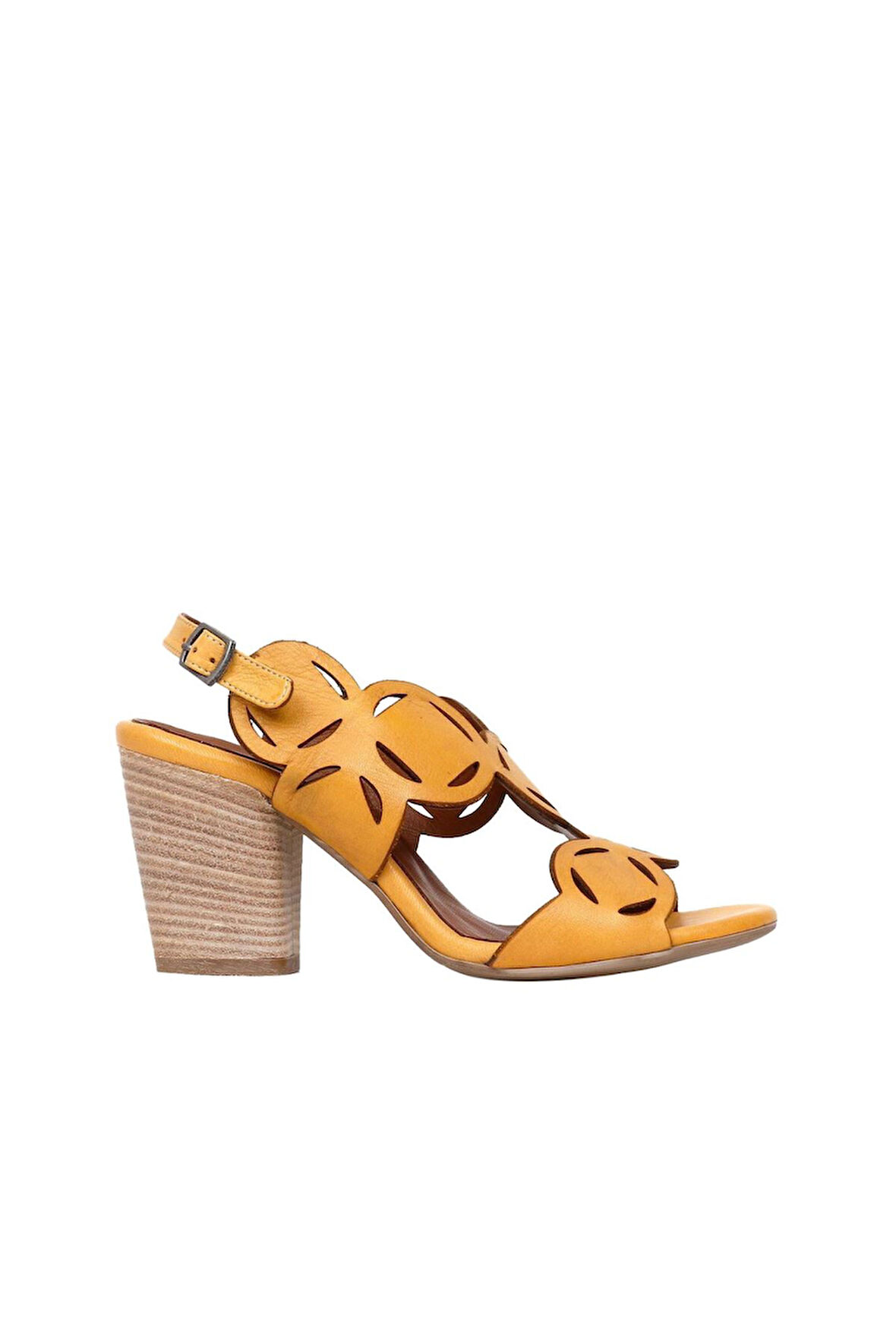 Bueno Shoes Sarı Deri Kadın Topuklu Sandalet 01wq2902