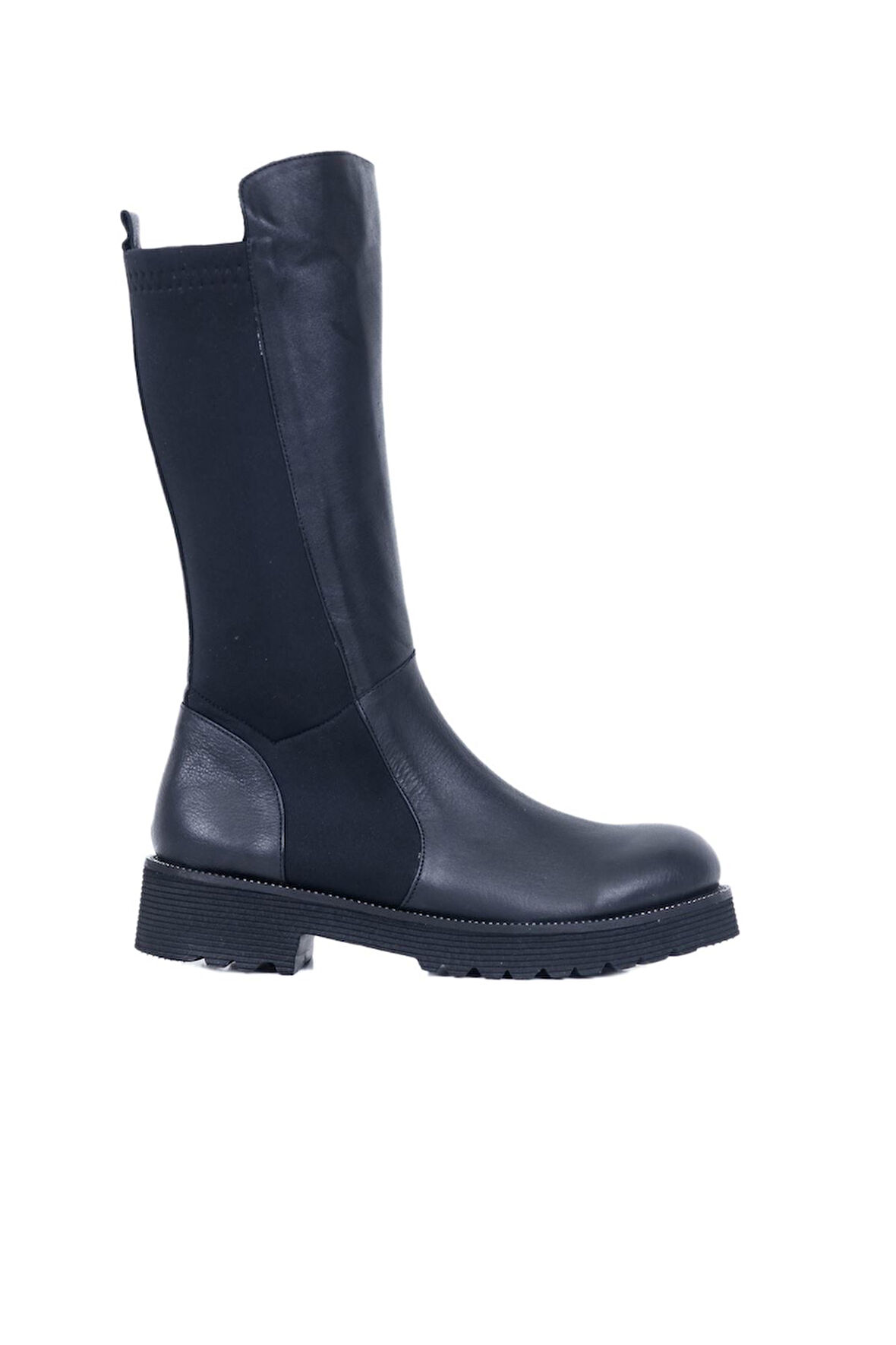 Bueno Shoes Siyah Deri Kadın Dolgu Topuklu Çizme 01wp2508