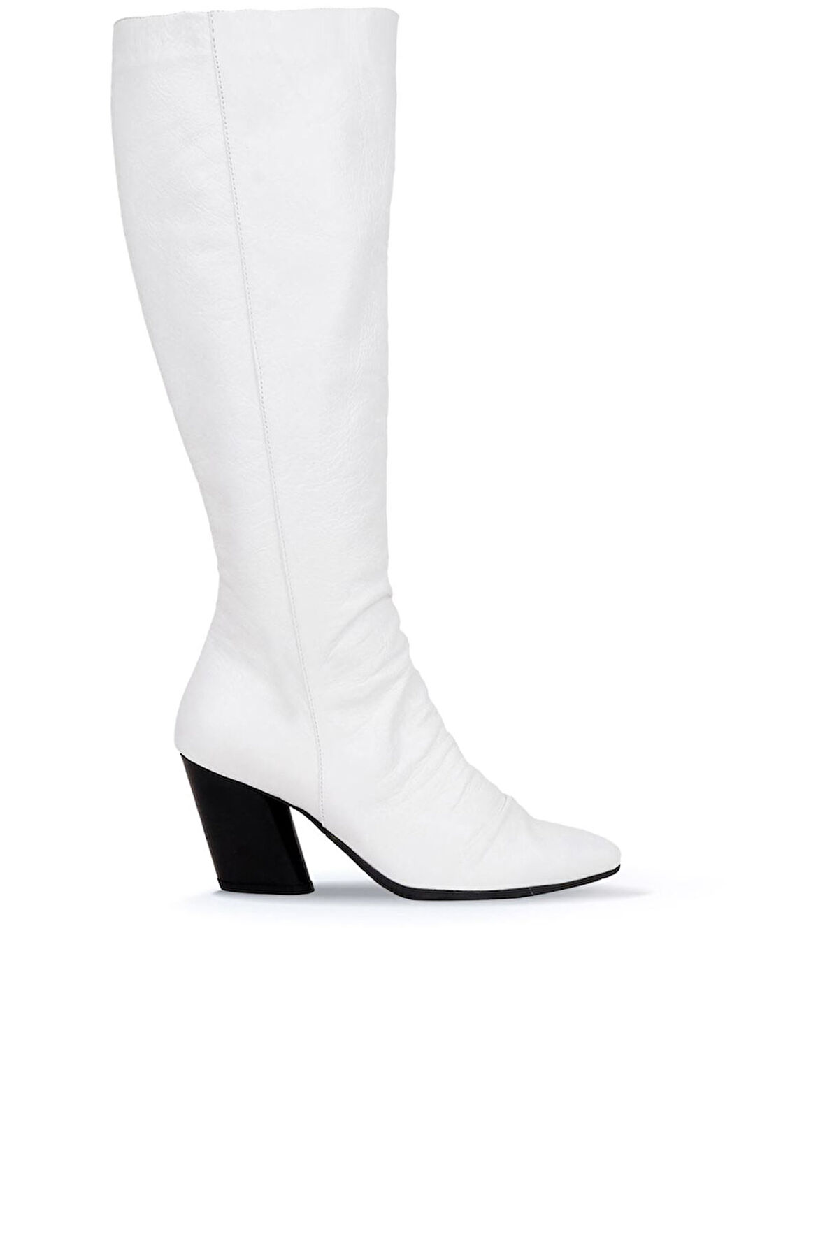 Bueno Shoes Beyaz Deri Kadın Topuklu Çizme 01wr1401