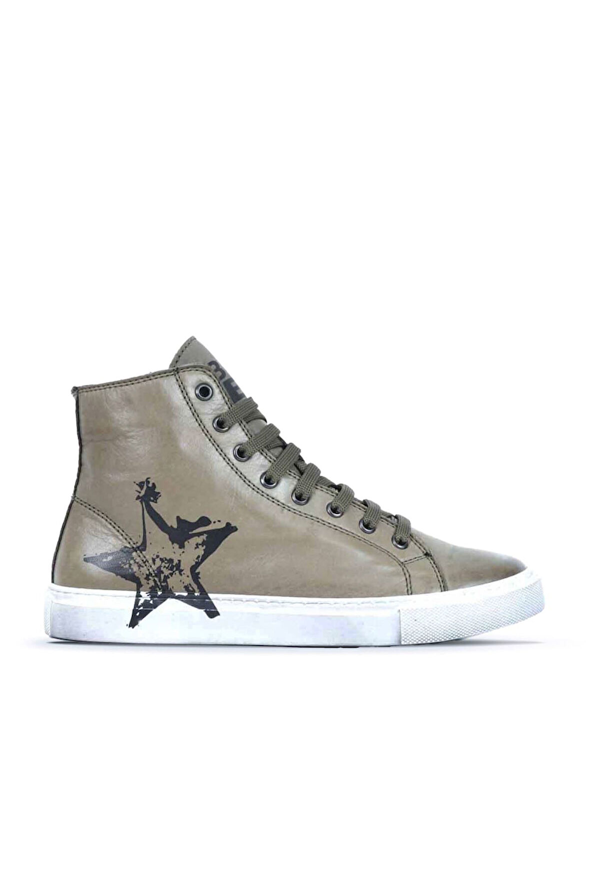 Bueno Shoes Yeşil Deri Kadın Baskılı Spor Bot 01wr1806