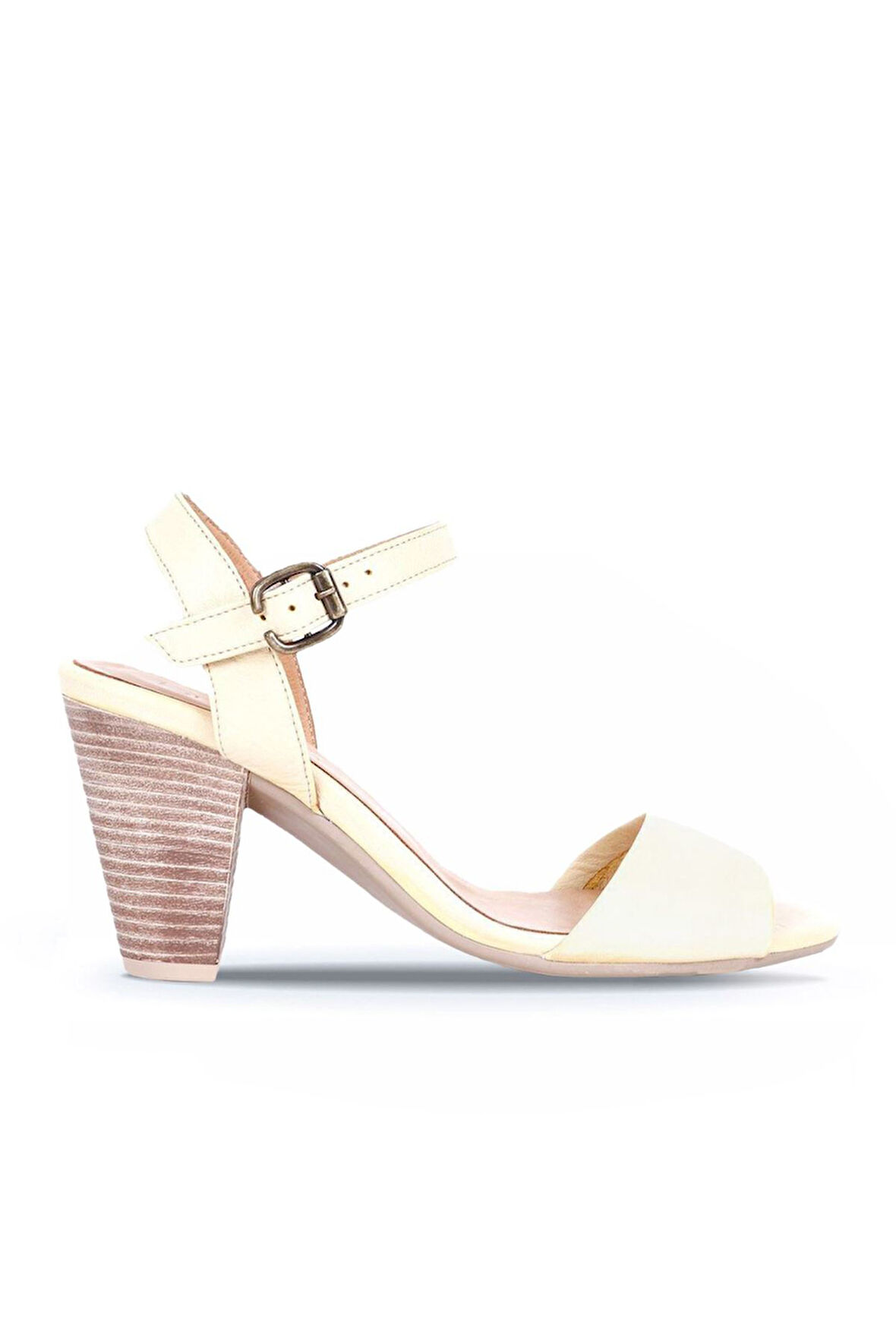 Bueno Shoes Sarı Deri Kadın Topuklu Sandalet 01wq8204