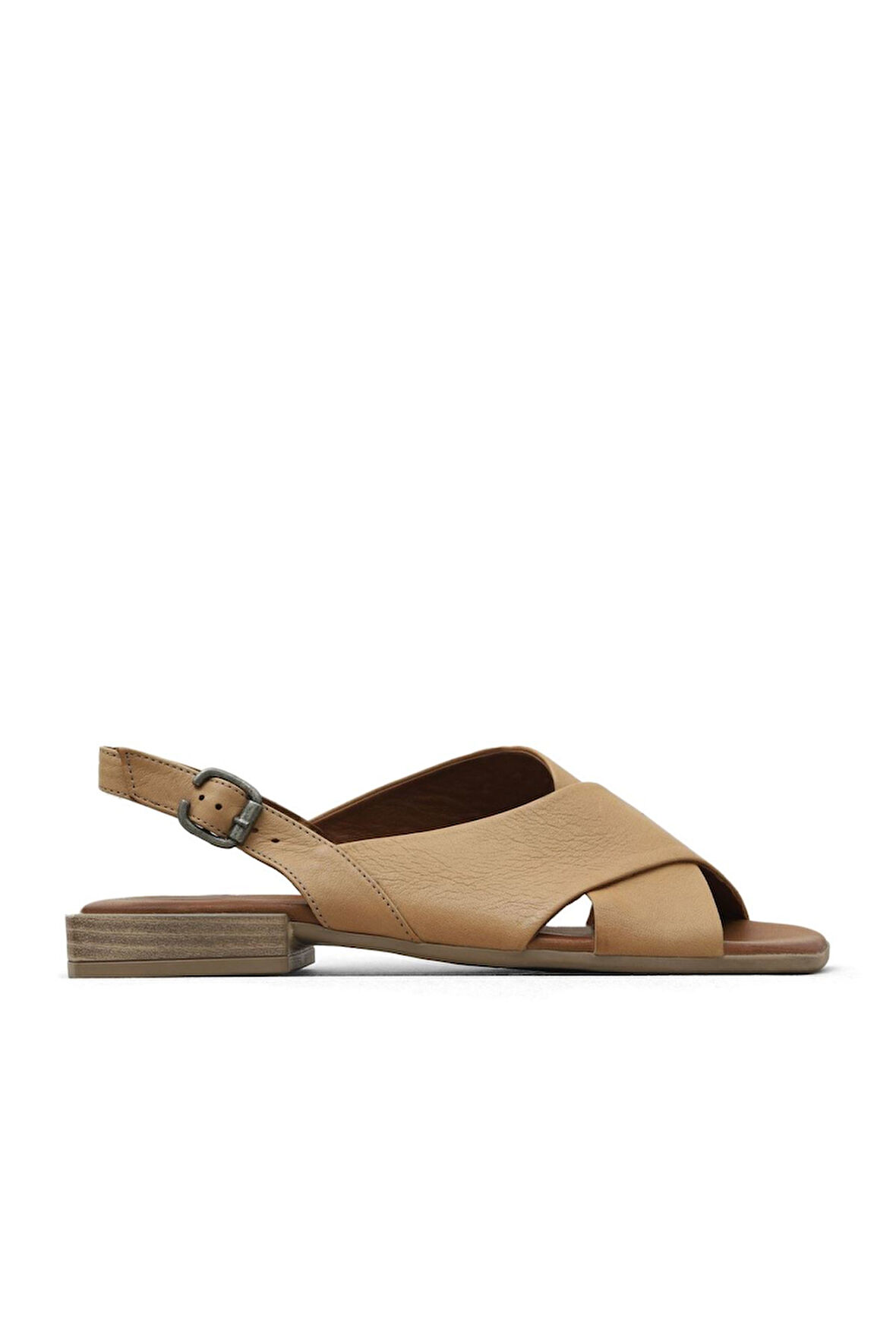 Bueno Shoes Bej Deri Kadın Düz Sandalet 01wq5618