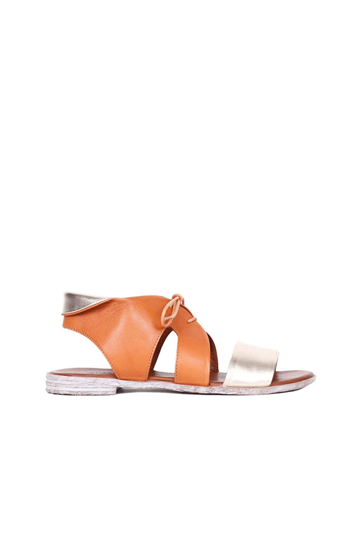 Bueno Shoes Altın Taba Deri Kadın Sandalet 01wq2000