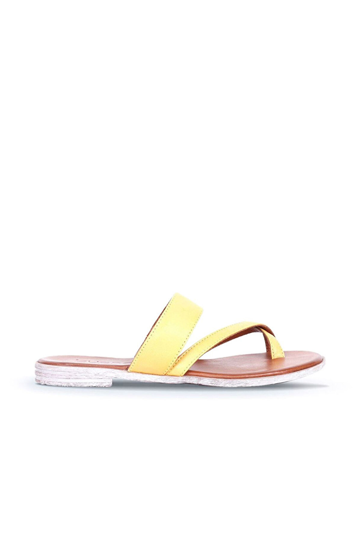 Bueno Shoes Sarı Deri Kadın Parmak Arası Terlik 01wq2012