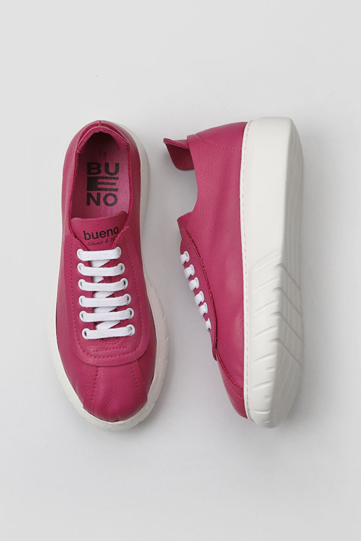 Bueno Shoes Fuşya Deri Kadın Dolgu Topuklu Ayakkabı 01wq4904