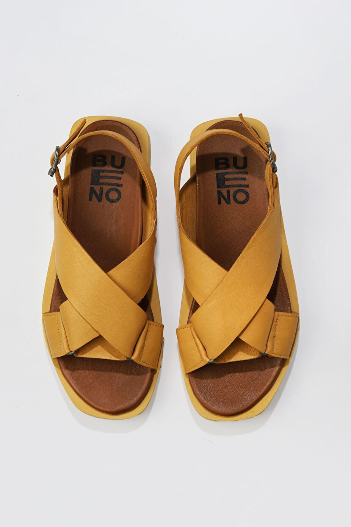 Bueno Shoes Sarı Deri Kadın Sandalet 01ws2801