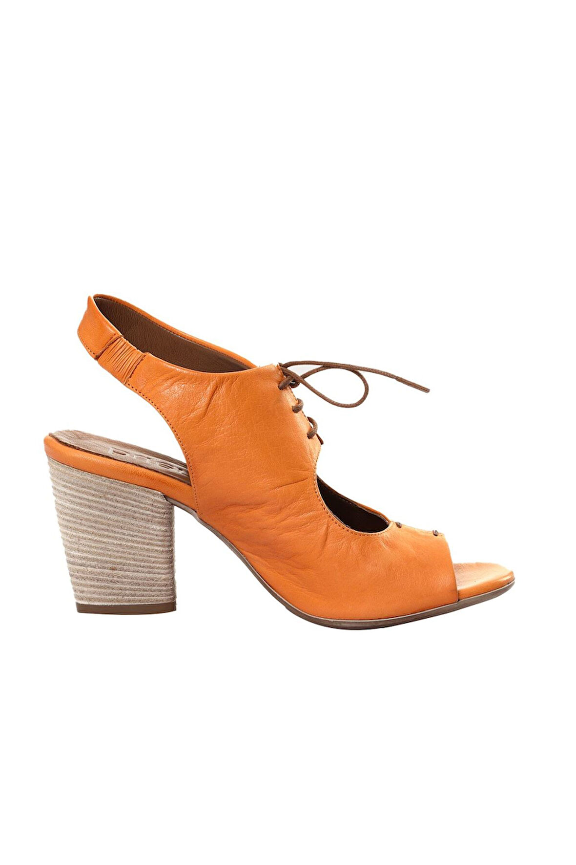 Bueno Shoes Turuncu Deri Kadın Topuklu Sandalet 01wn0100