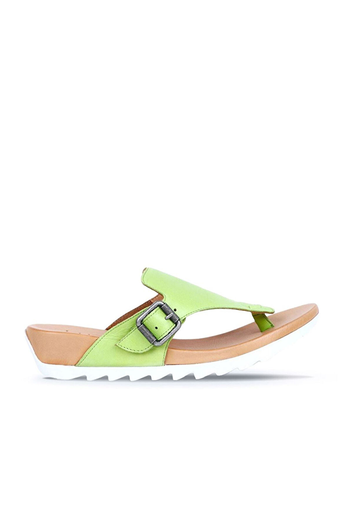 Bueno Shoes Yeşil Deri Kadın Parmak Arası Terlik 01we0604