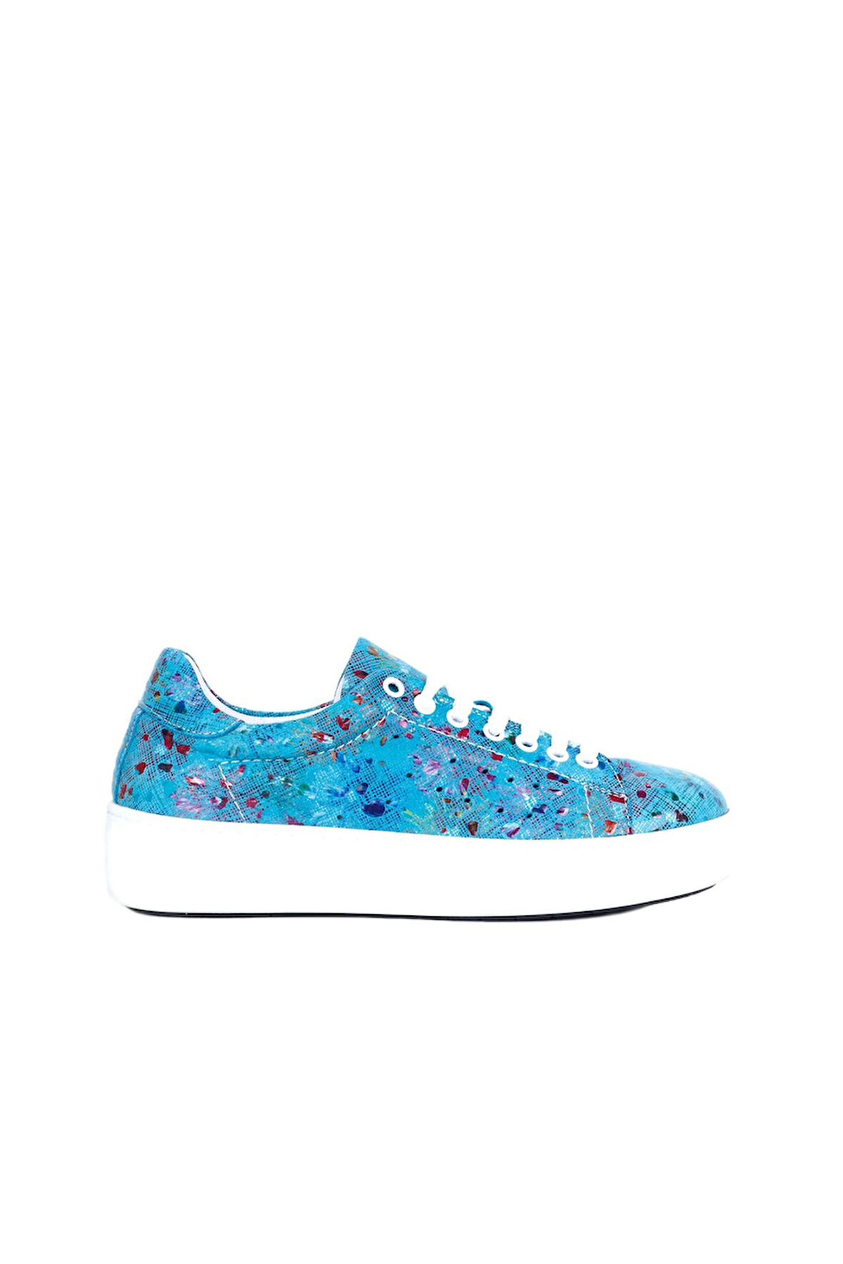 Bueno Shoes Mavi Çiçek Deri Kadın Günlük Ayakkabı 01wq5005