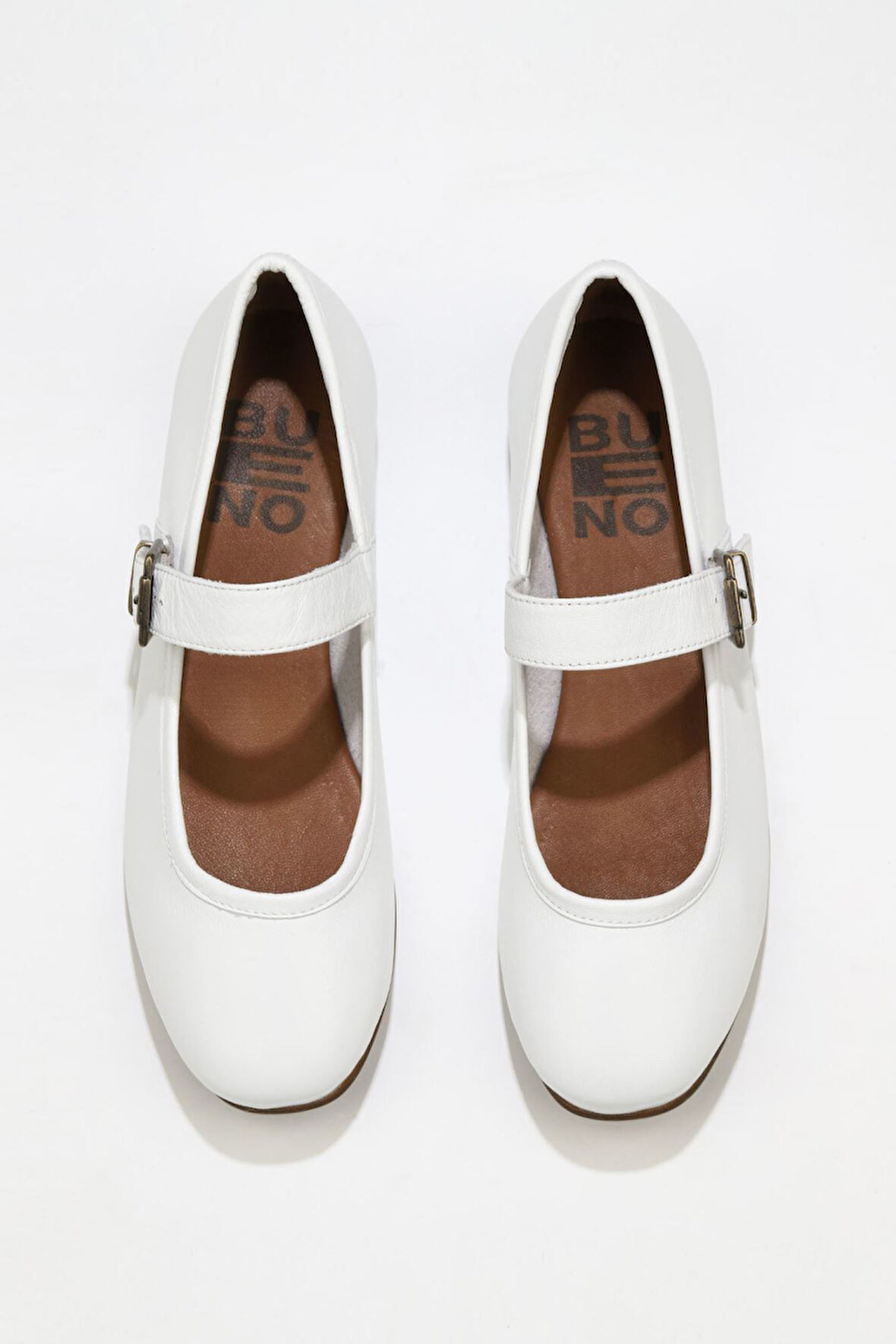 Bueno Shoes Beyaz Deri Kadın Düz Babet 01ws4409