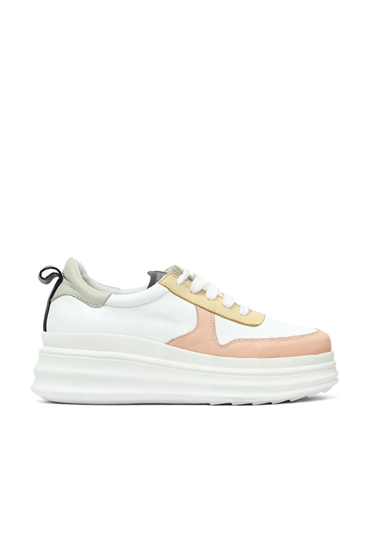 Bueno Shoes Pudra Multi Deri Kadın Dolgu Topuklu Spor Ayakkabı 01ws11500