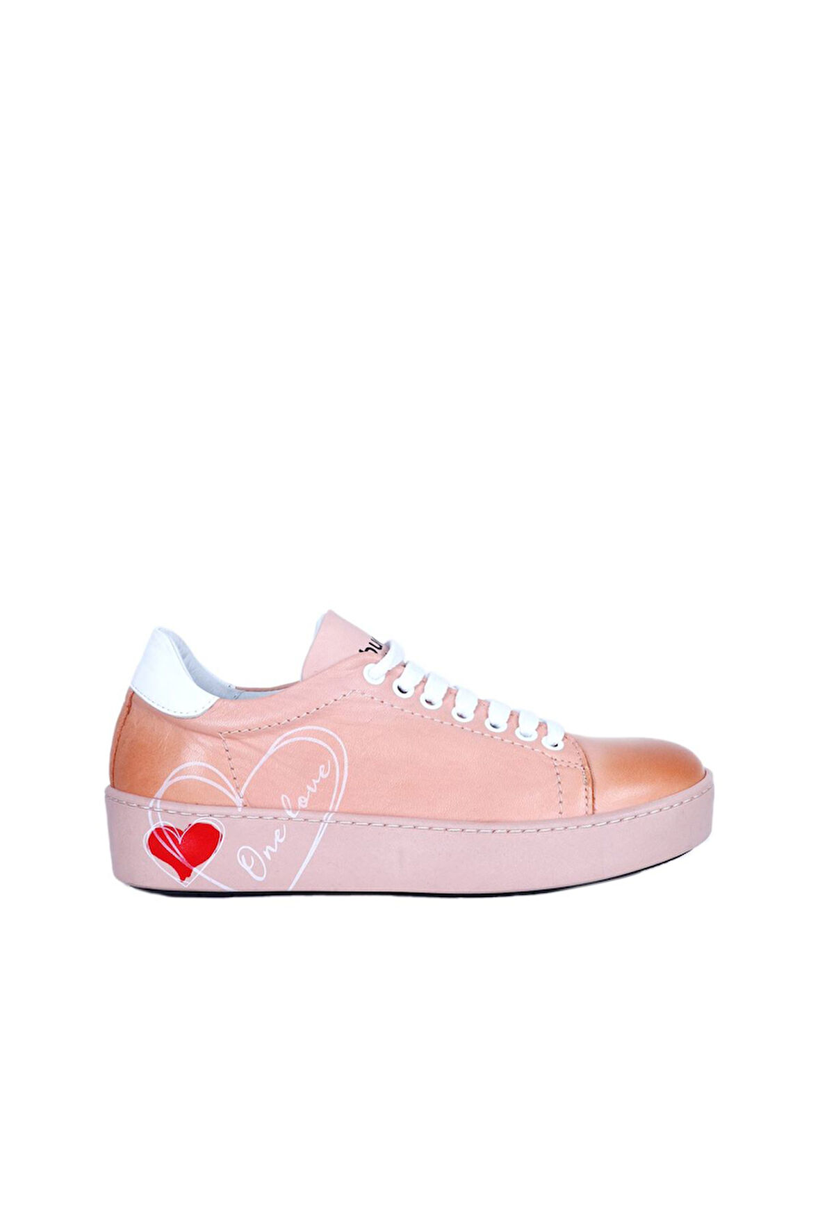 Bueno Shoes Pudra Beyaz Deri Kadın Spor Ayakkabı 01wt2701