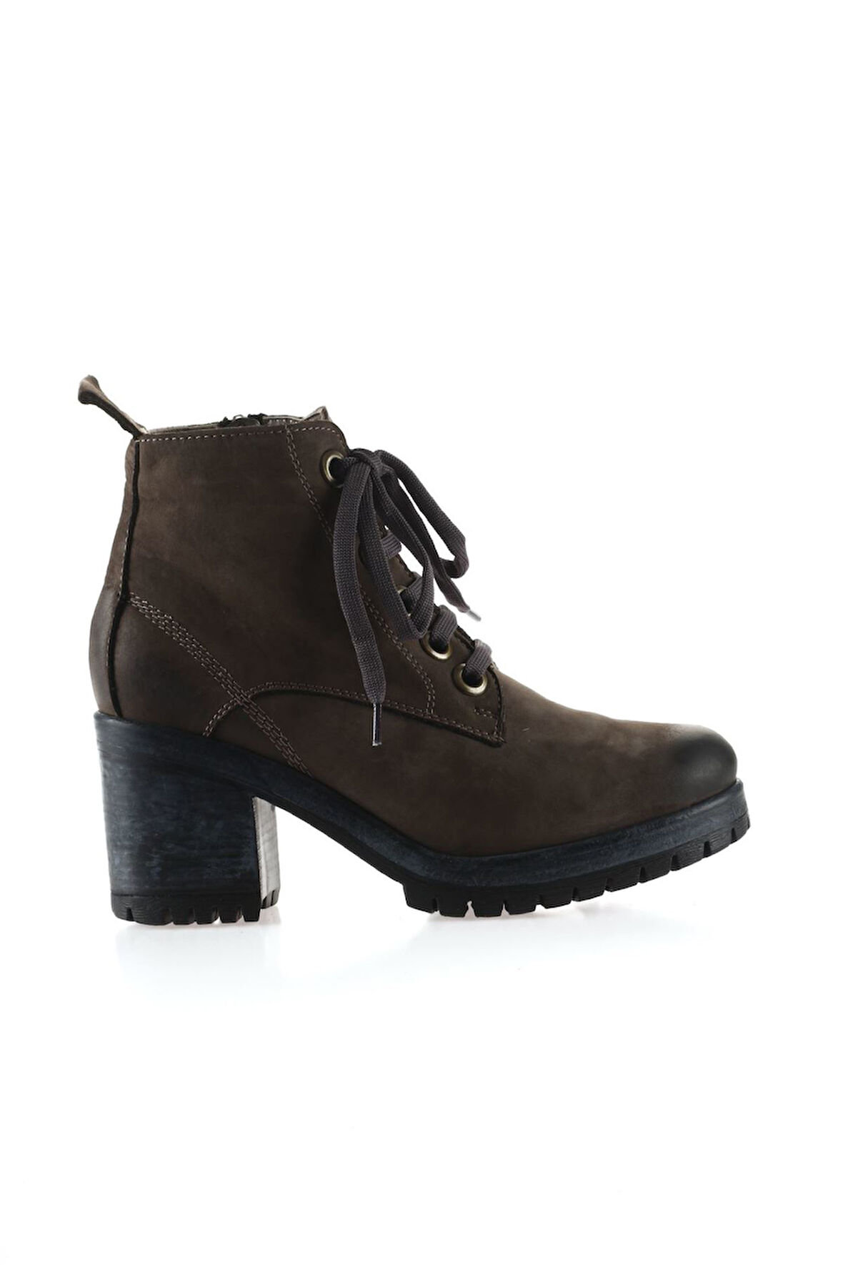 Bueno Shoes Gri Nubuk Kadın Topuklu Bot 01wr6904