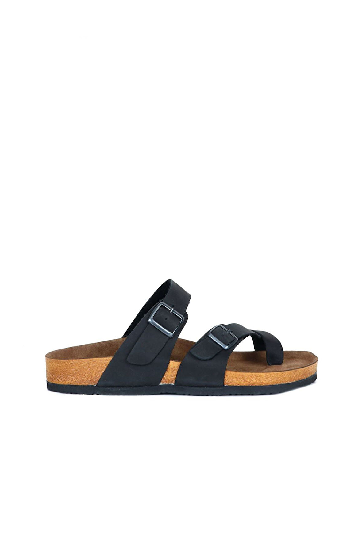 Bueno Shoes Siyah Greyzi Deri Erkek Parmak Arası Terlik 05mt102