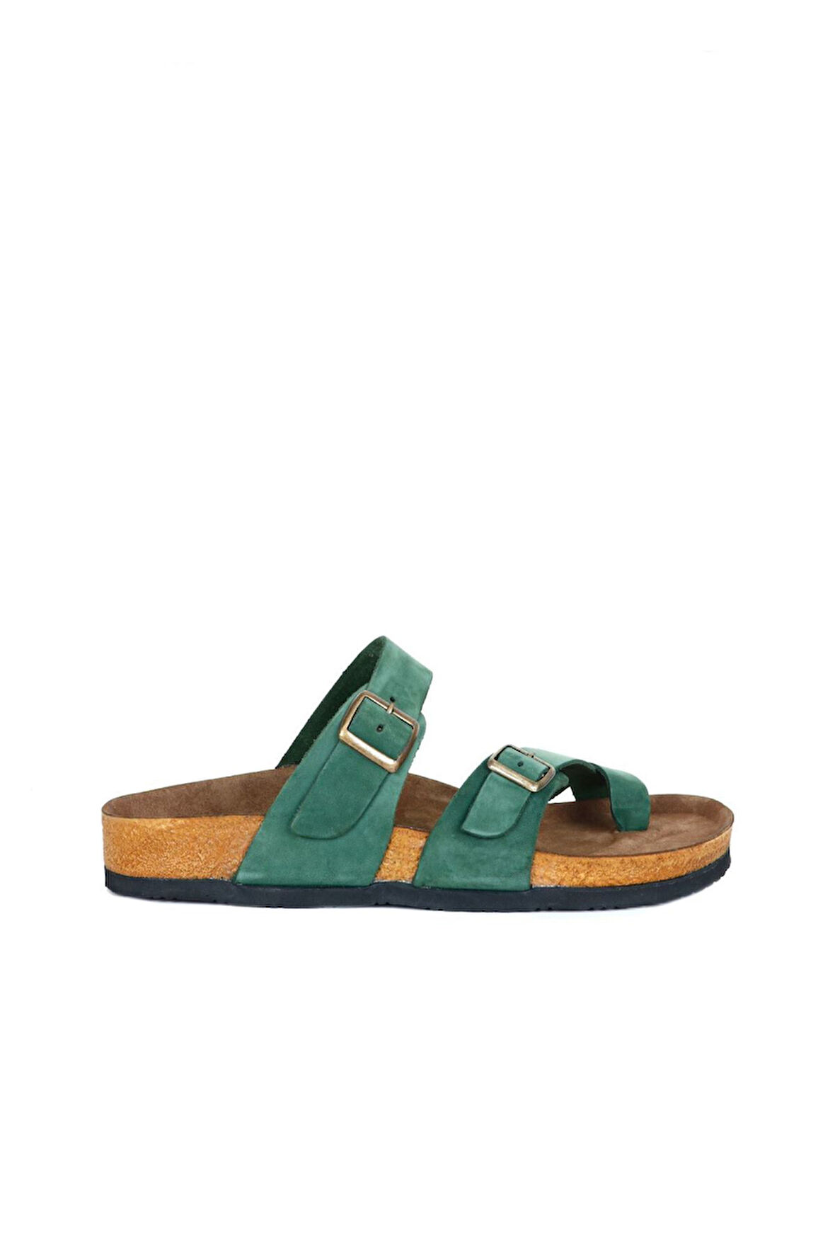 Bueno Shoes Yeşil Nubuk Deri Erkek Parmak Arası Terlik 05mt102
