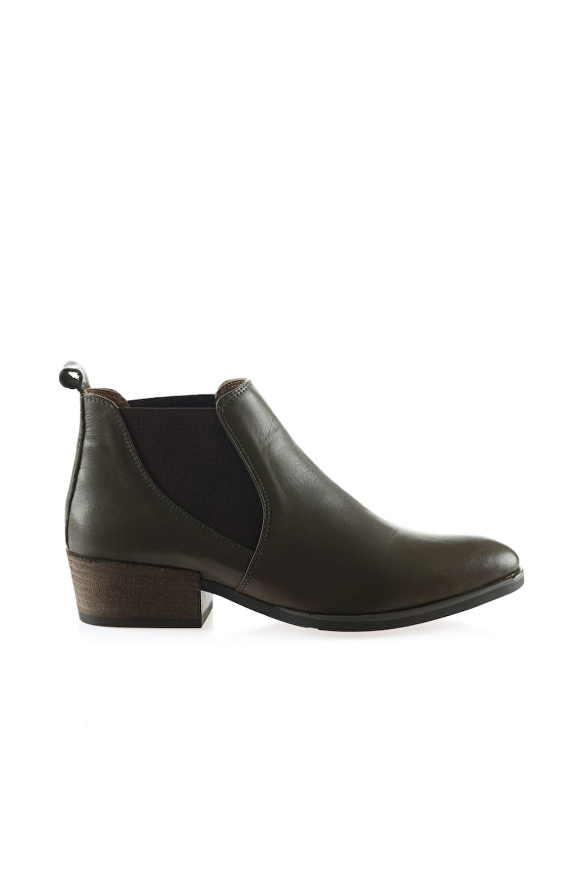 Bueno Shoes Haki Deri Kadın Topuklu Bot 01wp1303