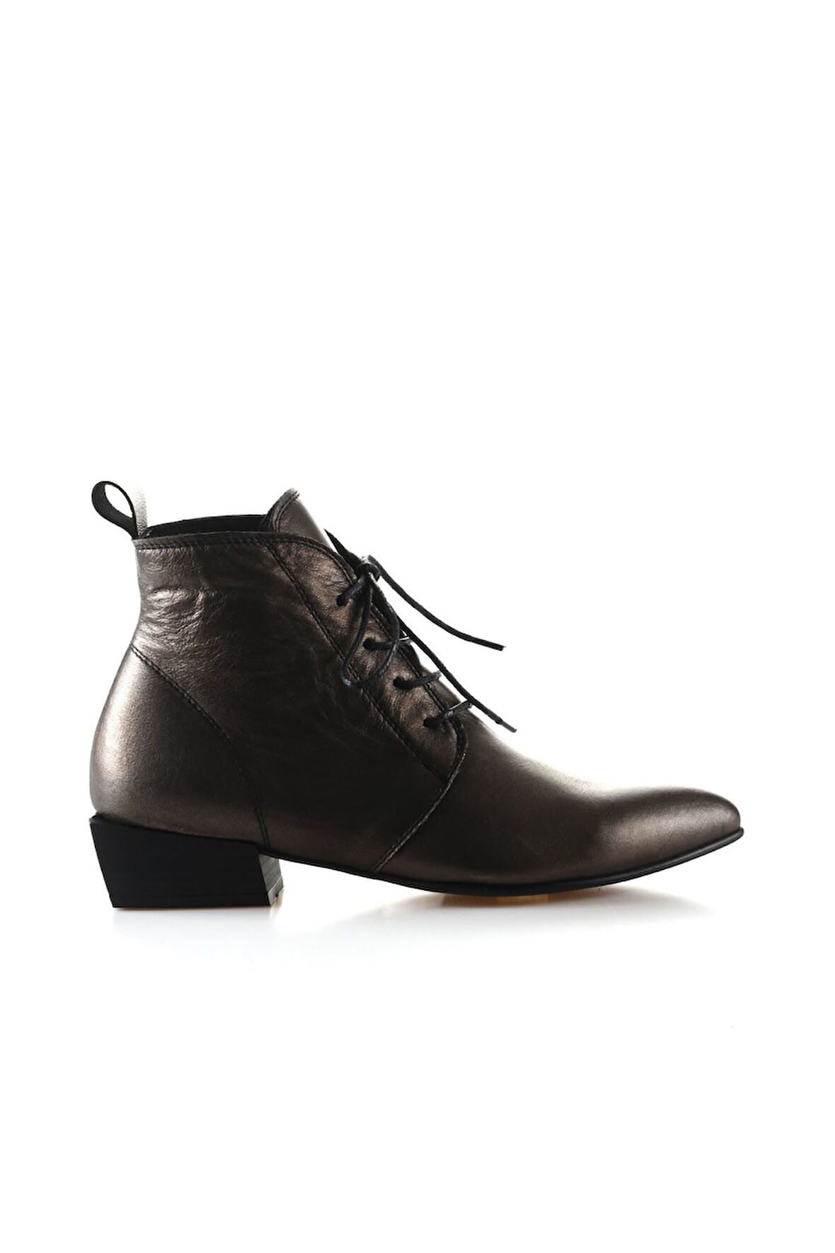 Bueno Shoes Gri Deri Kadın Topuklu Bot 01wp7100