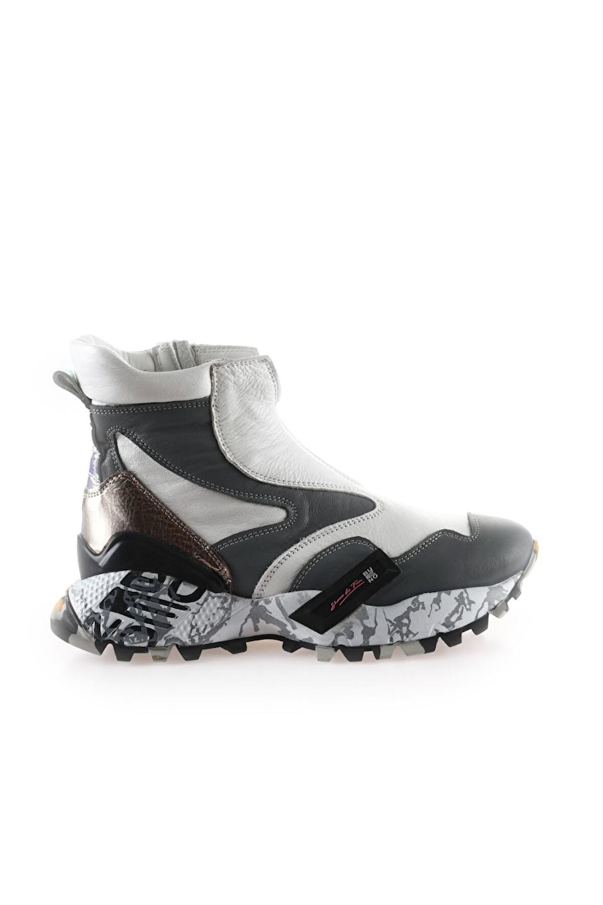 Bueno Shoes Gri Deri Kadın Spor Bot 01wr2108