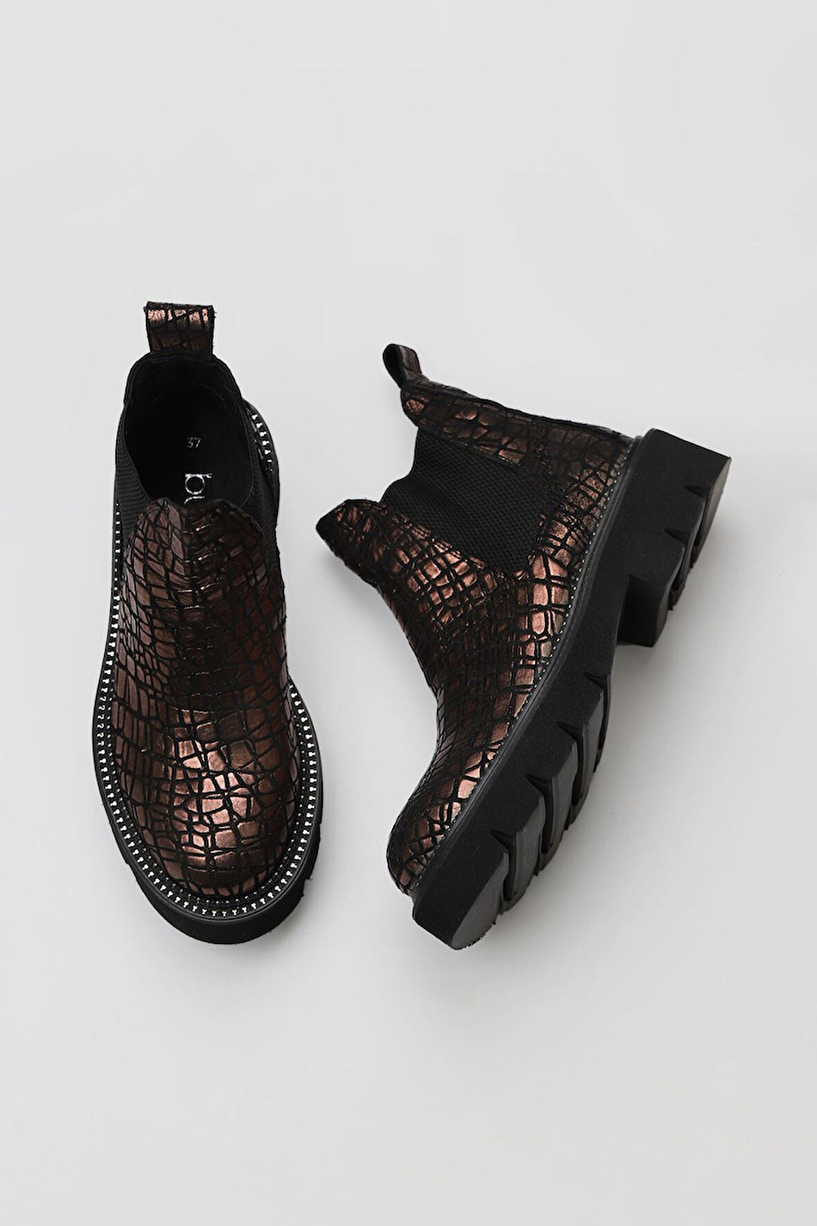 Bueno Shoes Kahverengi Deri Kadın Düz Bot 01wr3401